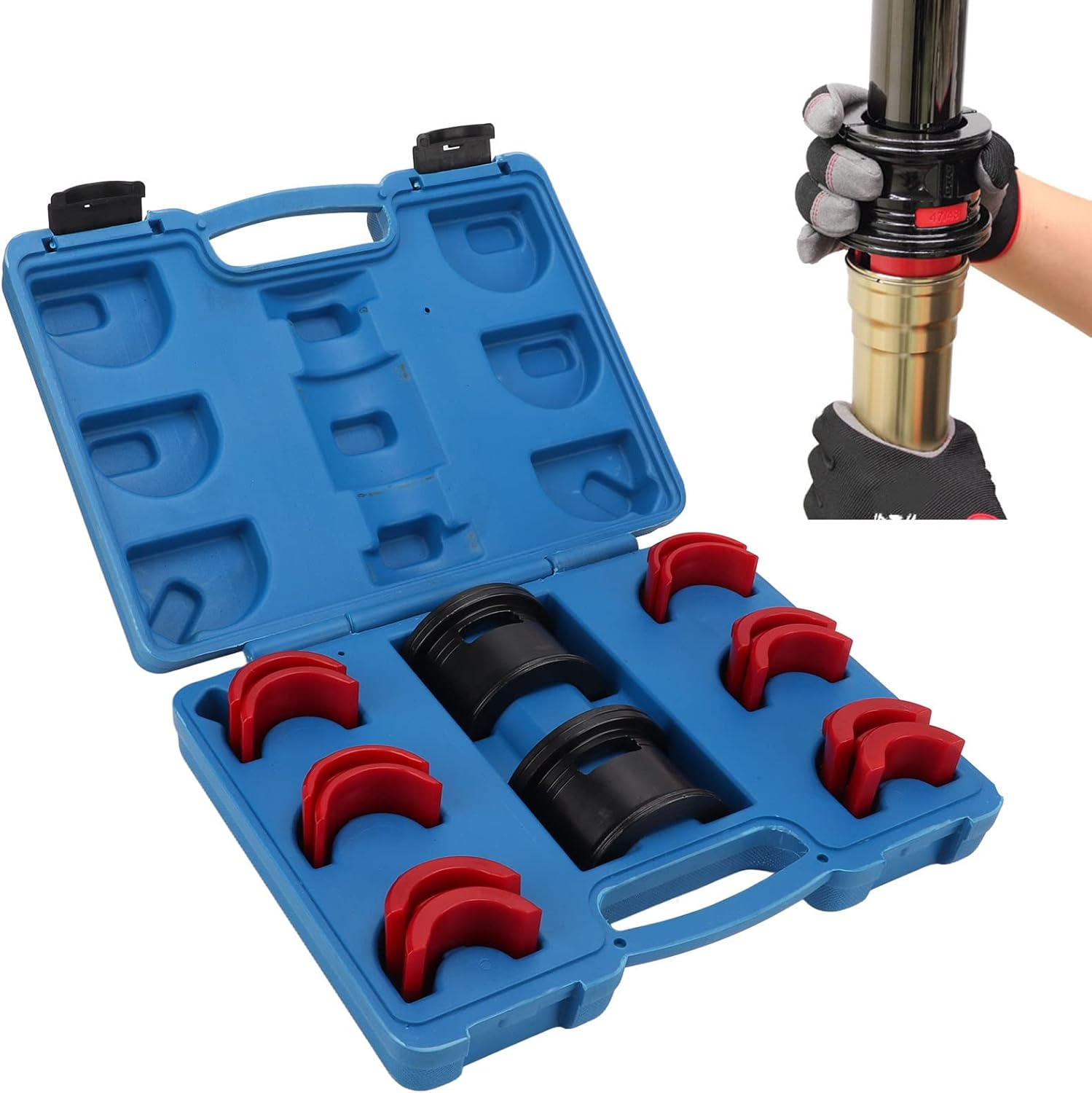 Motorcycle Bike Fork Seal Driver Tool Kit, Carbon Steel Universal 35‑50Mm Fork Seals Tool, Front Fork Driver Installer Tool Set for 35/36, 40/41, 42/43, 45/46, 47/48, 49/50Mm image number 4