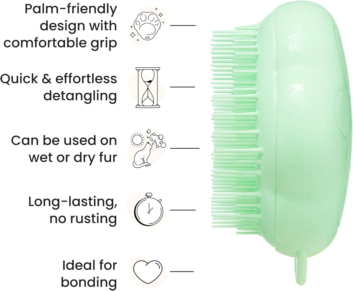 Tangle Teezer | Pet Teezer | Cat Grooming Brush | Short, Medium Hair | Soft Bristles to Detangle Knots | Green - Pink image number 4