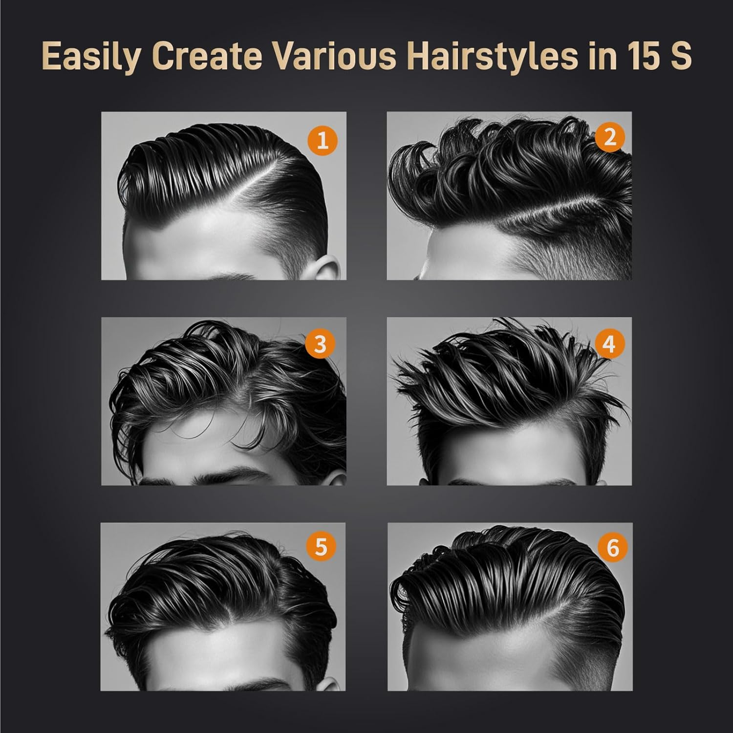 Men&rsquo;S Hair Styling Gel, Long-Lasting Moisturizing & Strong Hold & Shine with No Residue & Easy Wash - Retro Greaser & Fragrance-Free - 6.7Oz/200Ml image number 6