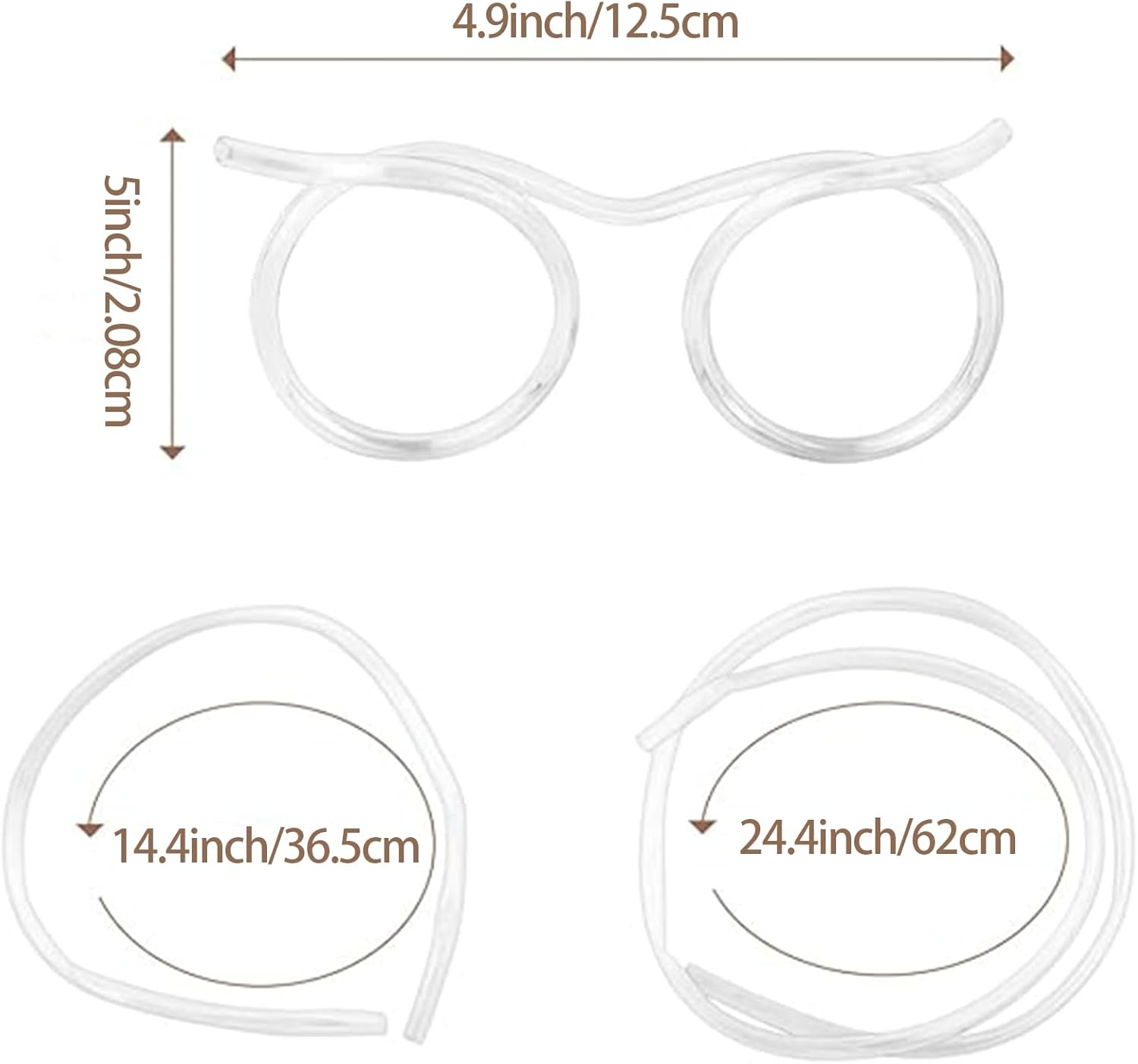 Yeanifeana 2 Pack Reusable Straw Glasses for Parties, Funny Novelty Loop Eyeglass Straws for Birthday, Party, DIY Activities & Annual Meetings image number 3