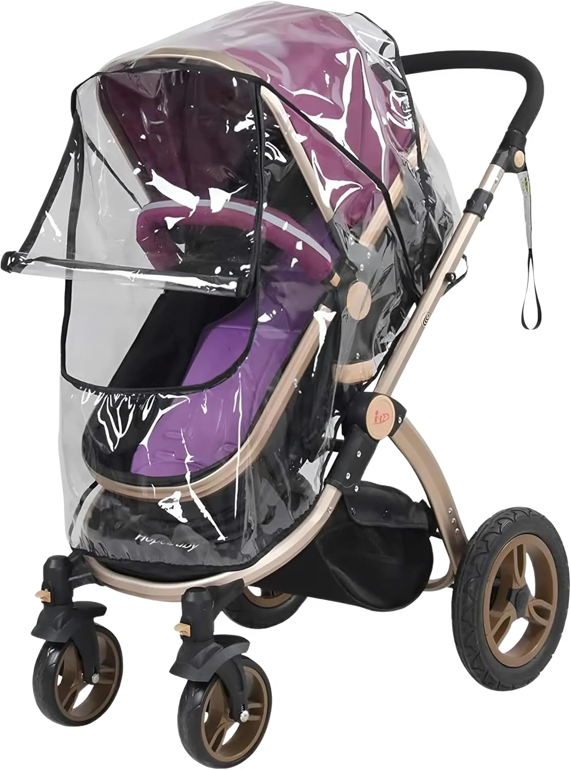 Universal Stroller Rain Cover for Pushchair, Pram Rain Cover with Convenient Window Opening & Transparent Enhanced Waterproof for Pram Snow Wind, Fits Most Prams Baby Bugg image number 2