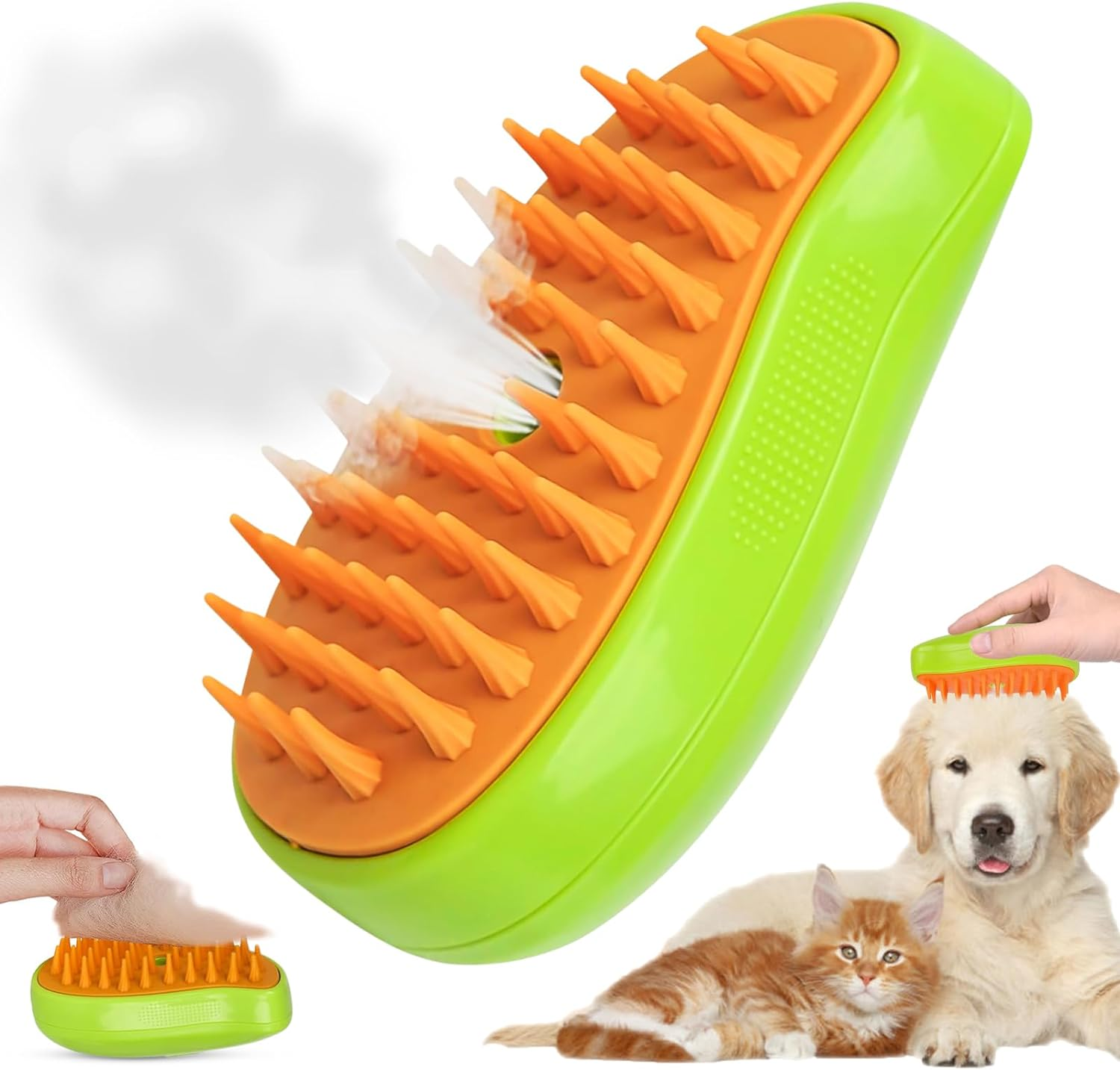 2024 Cat Steamy Brush 3-In-1 Cat Brush with Steam Self Cleaning Steamy Cat Brush Cat Spray Massage Comb Pet Hair Remover for Long Hair and Short Hair Clean (B) image number 5