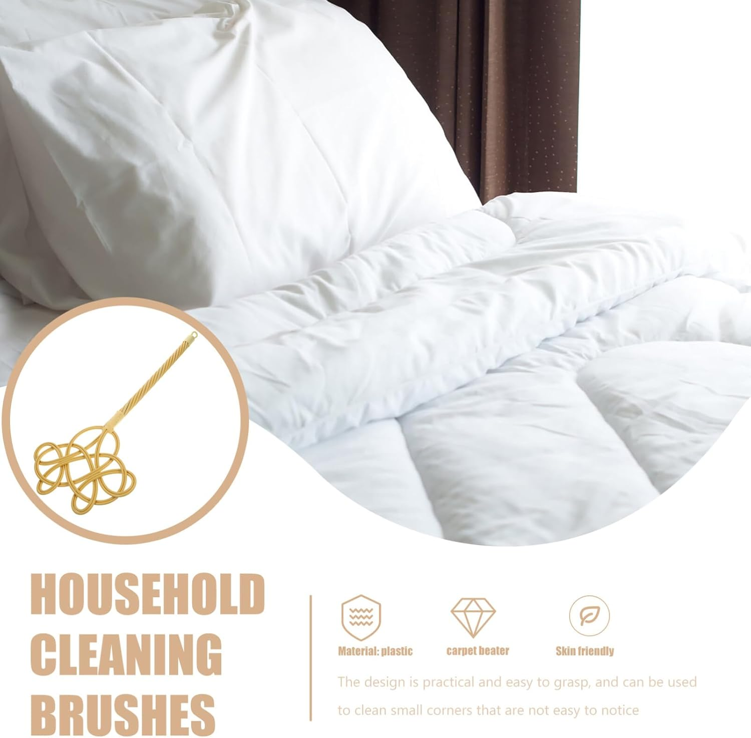 Carpet Rug, Rattan Carpet Imitation Rattan Rug Paddle Comforter Sweep Tool Clean Tool image number 6