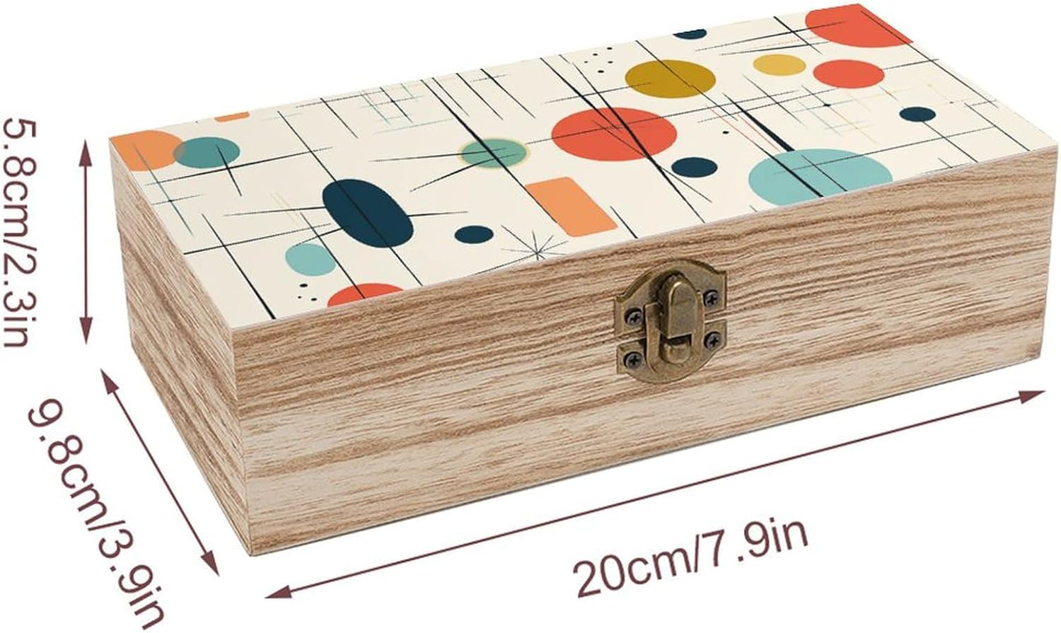 Modern Mid Century Wooden Box Wood Wedding Keepsake Boxes with Lids Small Decorative Boxes Lightweight Wooden Memory Storage Box for Crafts Keepsakes Jewelry Photo Letter Storage image number 6