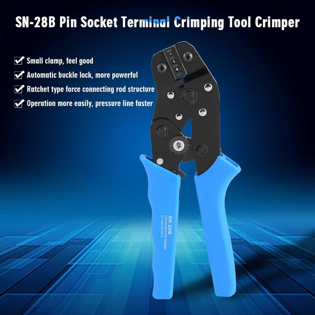 SN-28B Adjustable Pin Carbon Steel Wire Stripper Socket Terminal Crimping Tool Crimper for JST-SM Dupont image number 1