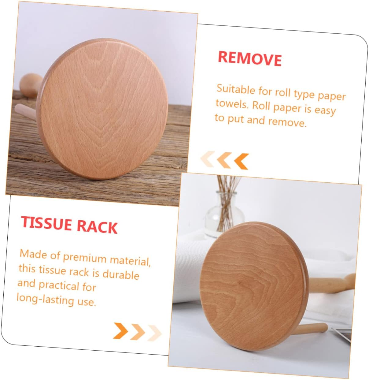 SHOWERORO Holder for Kitchen Bathroom Upright Tissue Stand Paper Roll Storage Shelf Household Supply for Countertop Use