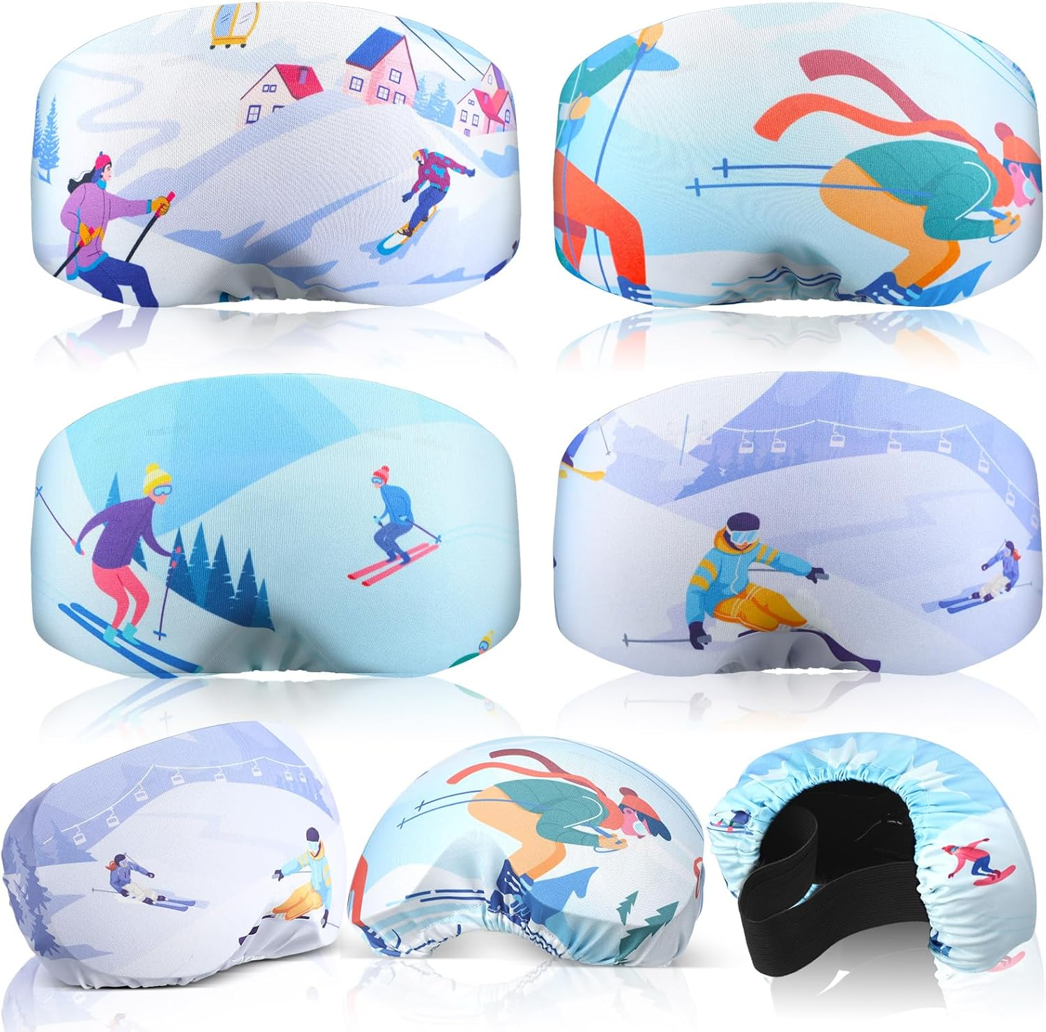 4 Pieces Ski Snowboard Goggle Cover Sleeve, Goggle Cover Microfiber Protective Lens Scratch Dust Protection for Travel Apres
