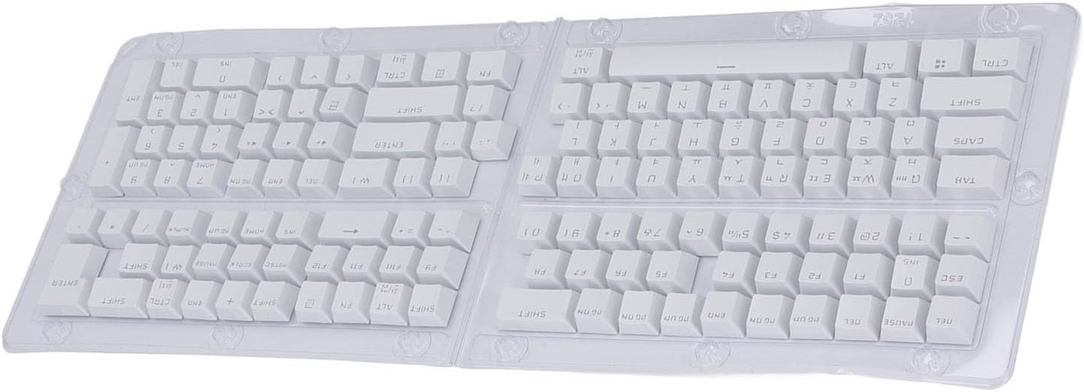 132 Keys Korean Keycaps, Custom Keycaps, OEM Height Keycap Replacement Japanese Korean Keycap Set for 61 62 64 68 72 75 84 87 88 98 100 104 108 Mechanical Keyboard (White) - Blue image number 6