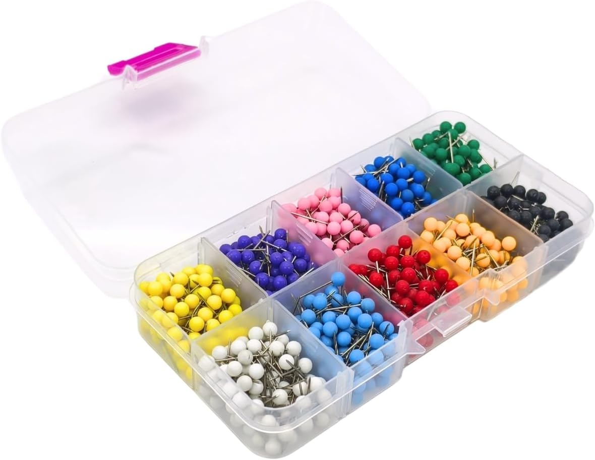 Dart Frog 1000 Multicolour Map Pins, 10 Assorted Colours image number 4