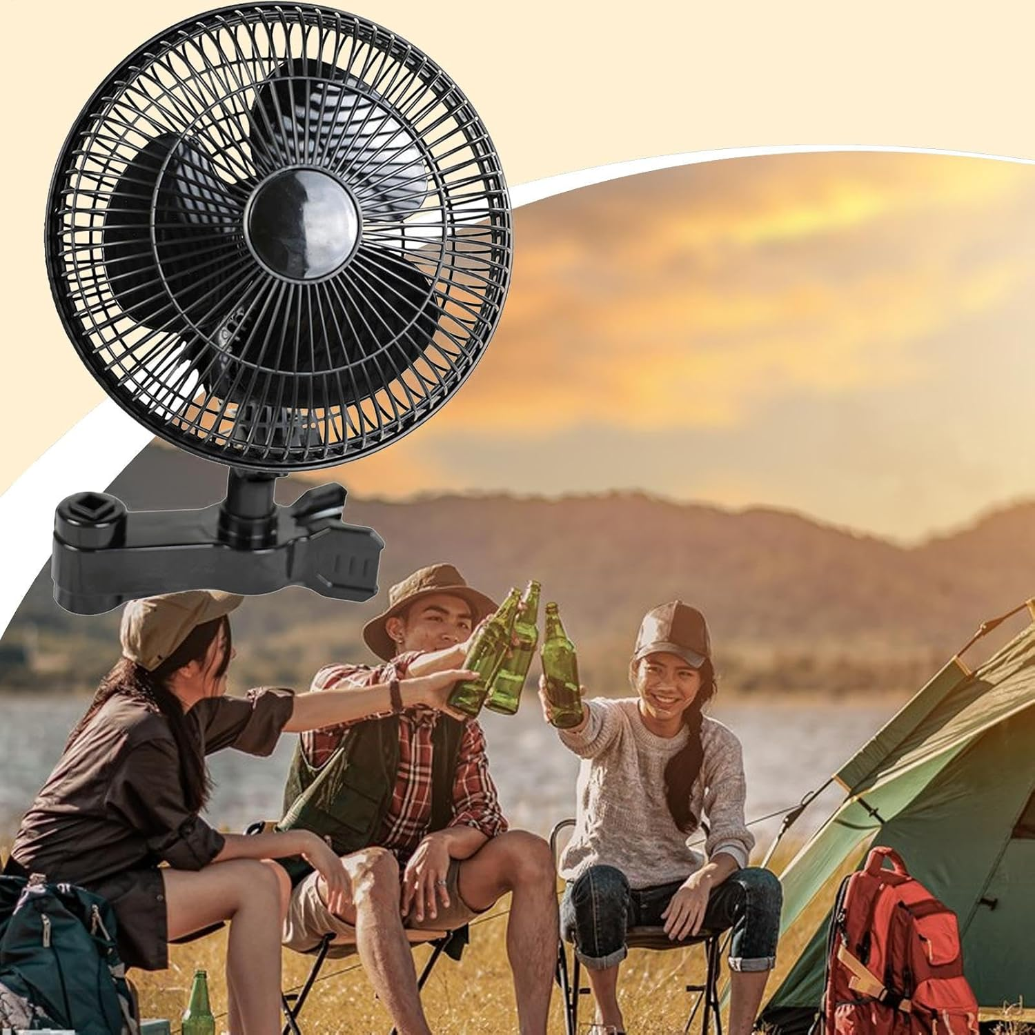 Oscillating Fan for Grow Tent,Swivelling Growth Ventilator | Quiet Clip Grow Fan with 2 Speed Airflow for Kitchen Bedroom RV Workshop Gym Tent Greenhouse Baby Nursery