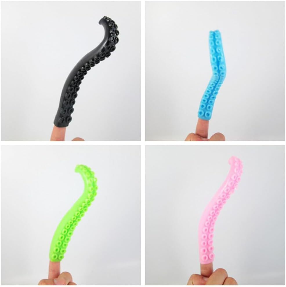 Totority Octopus Tentacle Finger Puppets Toy: Toy Tentacle Party Favors Random Color 10Pcs image number 1