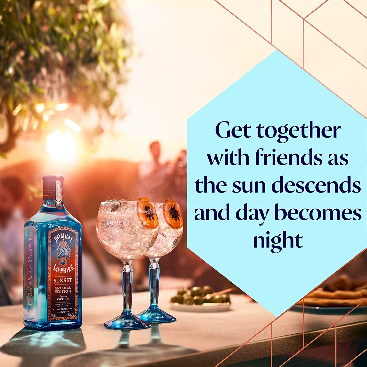 Bombay Sapphire Sunset Limited Edition Premium London Dry Gin, 43% ABV, 70Cl, Vapour Infused with White Cardamon, Tumeric & Sun-Dried Mandarin, 700Ml image number 4