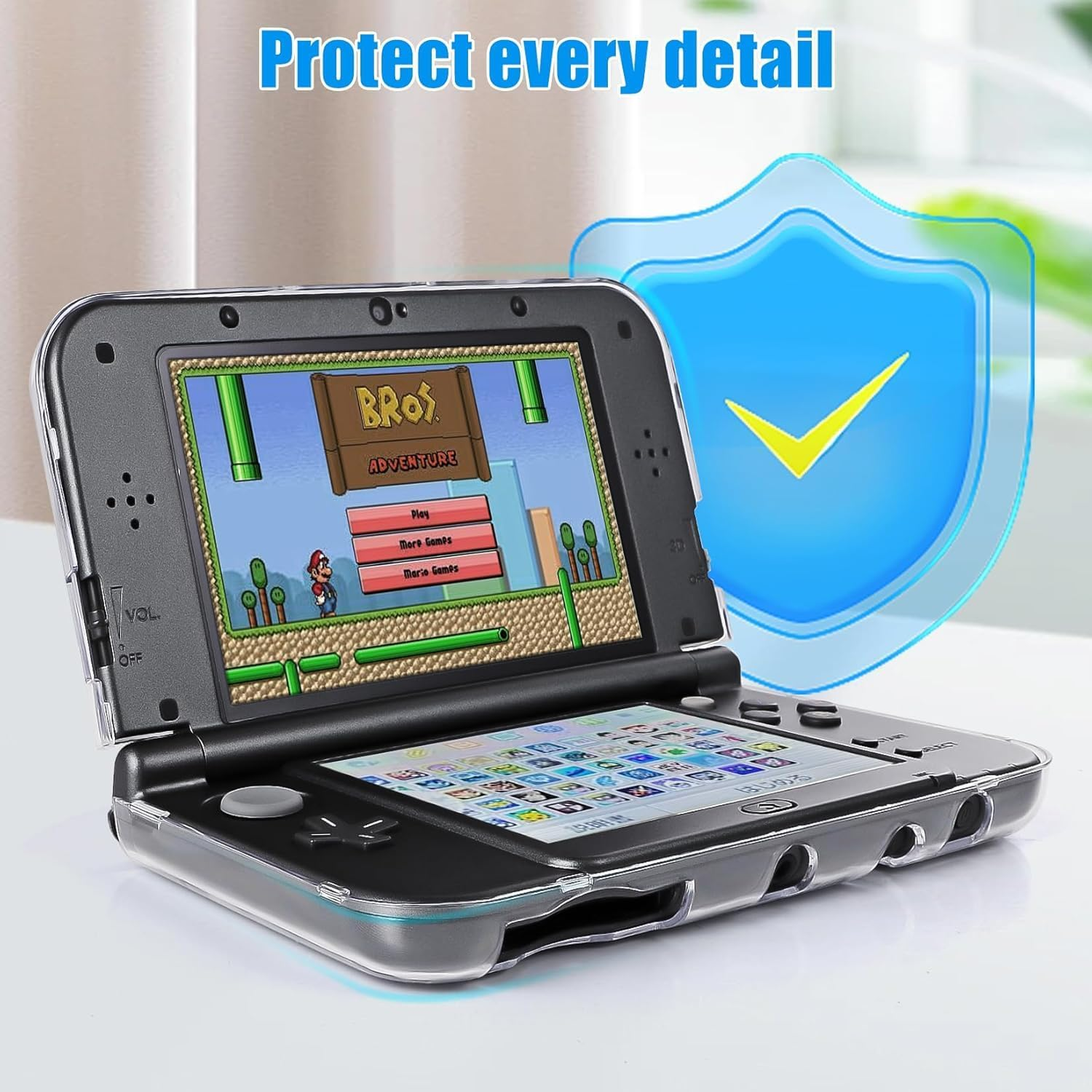 Clear Crystal Hard Protective Case Cover for Nintendo New 3DS XL LL - Slim Transparent Shell Skin, Scratch-Resistant Guard Cover (Transparent) image number 4