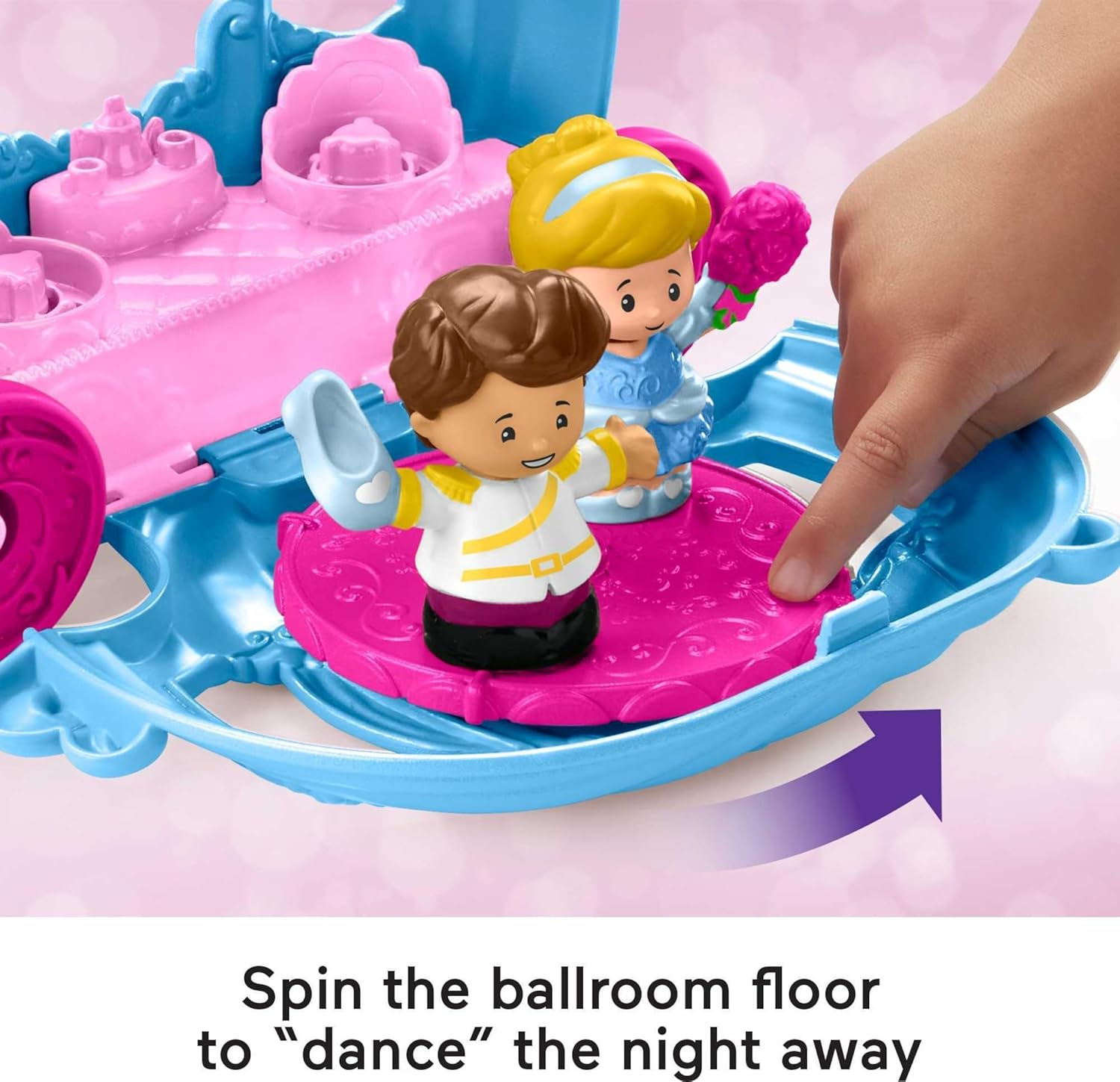 Fisher-Price Little People Toddler Toy Disney Princess Cinderella&rsquo;S Dancing Carriage Playset with Figures for Pretend Play Ages 18+ Months image number 5