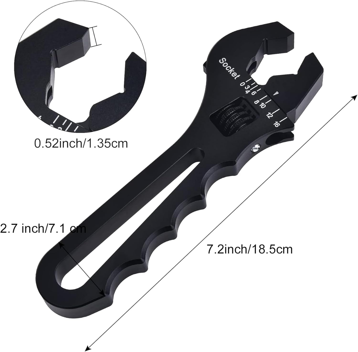 EVIL ENERGY an Hose Fitting Adjustable Wrench Spanner Lightweight Aluminum 3AN-16AN Black image number 5
