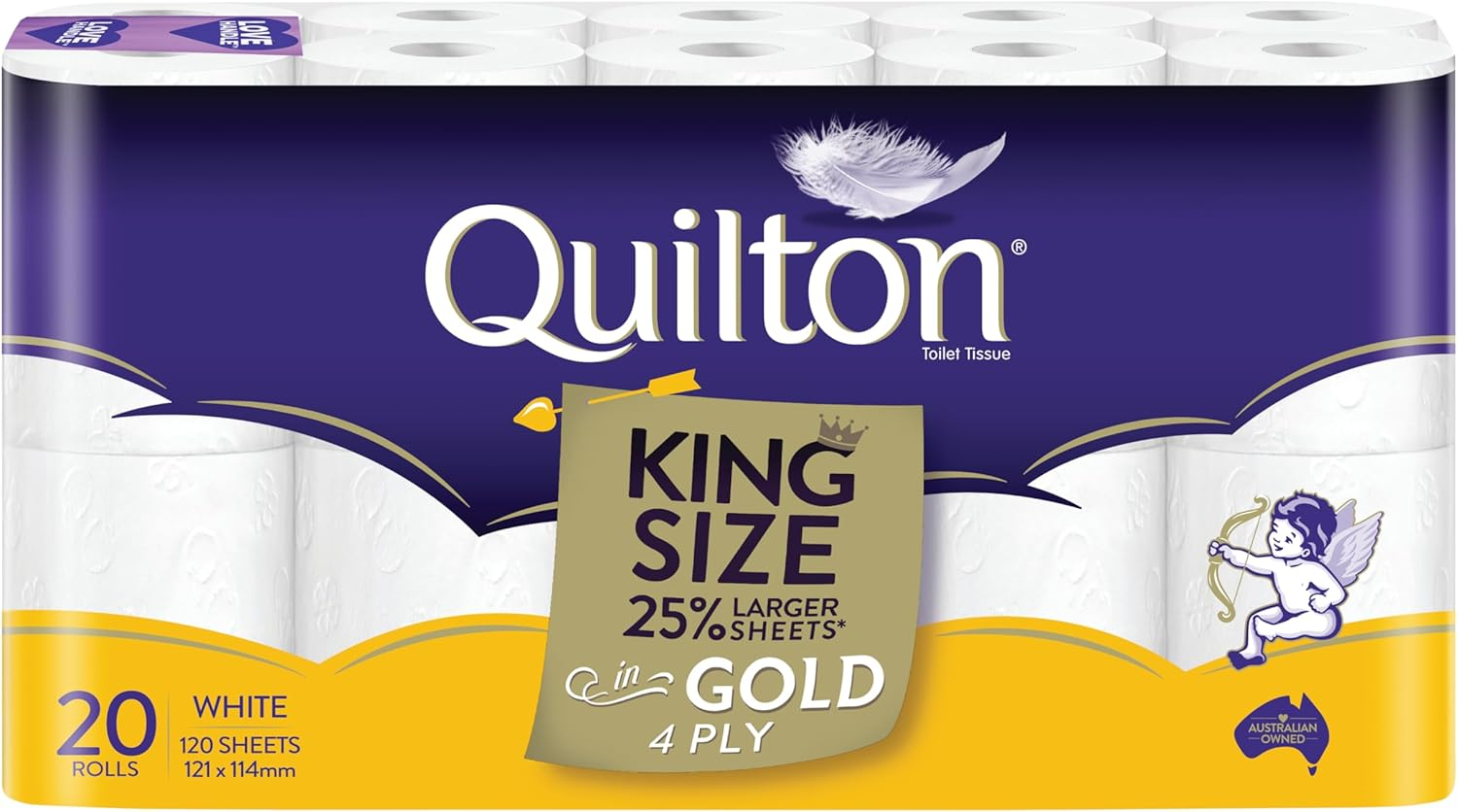 Quilton 4-Ply Gold King Size Toilet Tissue 20 Pack