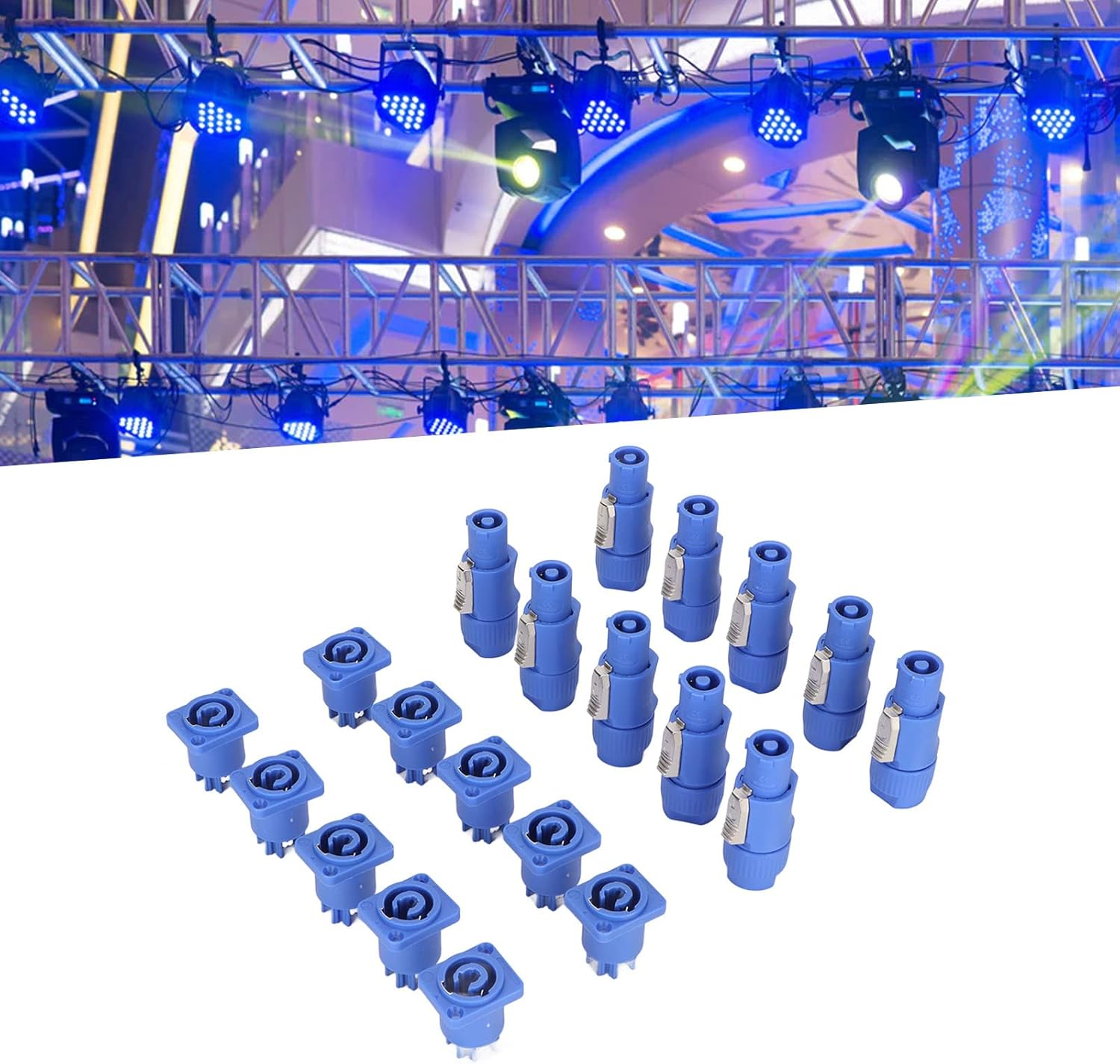 20A Professional Stage Light Power Cable Plug, 3 Pin Aviation Connector, Safety Assurance, Material, for Beam Lights