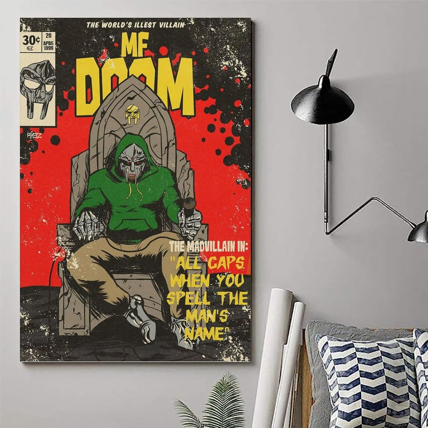 Mf Doom Comic Art Poster Poster Canvas Painting Wall Art Picture Home Decor Print for Bedroom Living Room Dorm Study Bar Office 12X18Inch(30X45Cm) image number 6