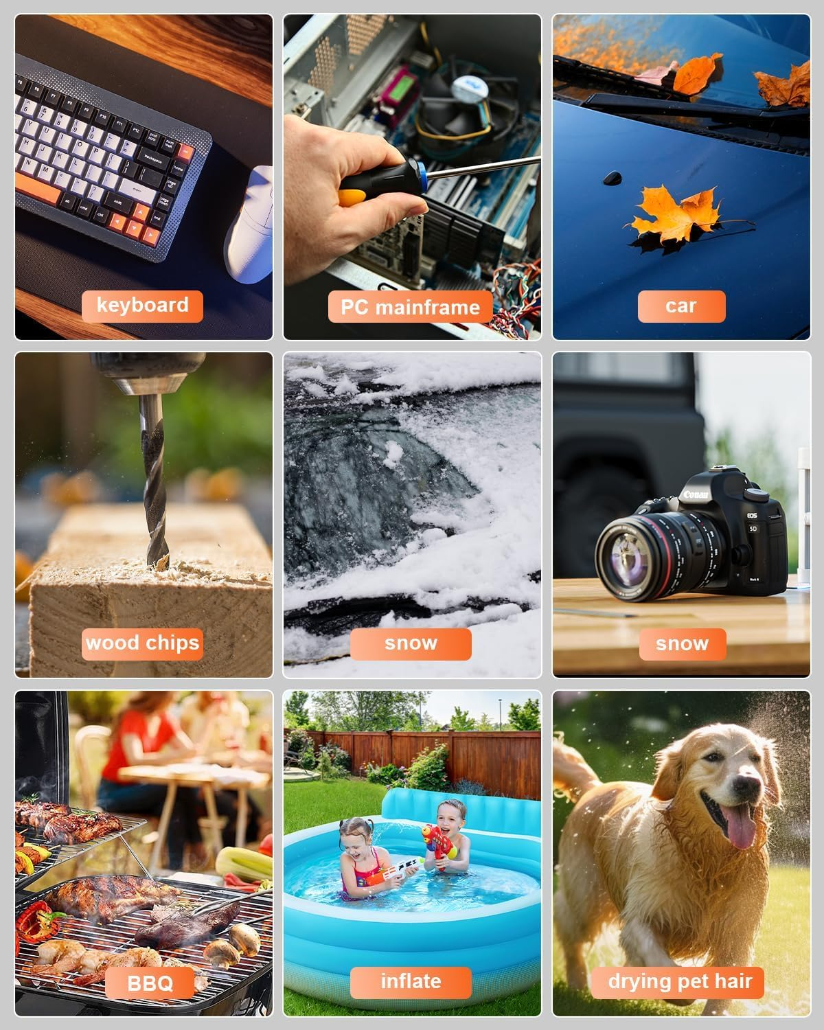 Compressed Air Duster - 180000RPM Electric Air Duster for Cleaning Keyboard&Pc 3 Gears Adjustable Rechargeable Cordless Jet Dry Blower Air Blower for Car and Home-Replace Compressed Air Can image number 3