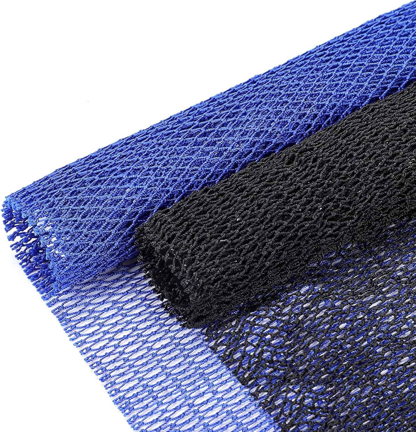 Yeanifeana 2 Pack African Net Sponge, Authentic Exfoliating Body Scrubber for Back, Foot & Scalp, Stretchable Durable Bath Sponge Shower Accessory (Blue) - Black image number 2