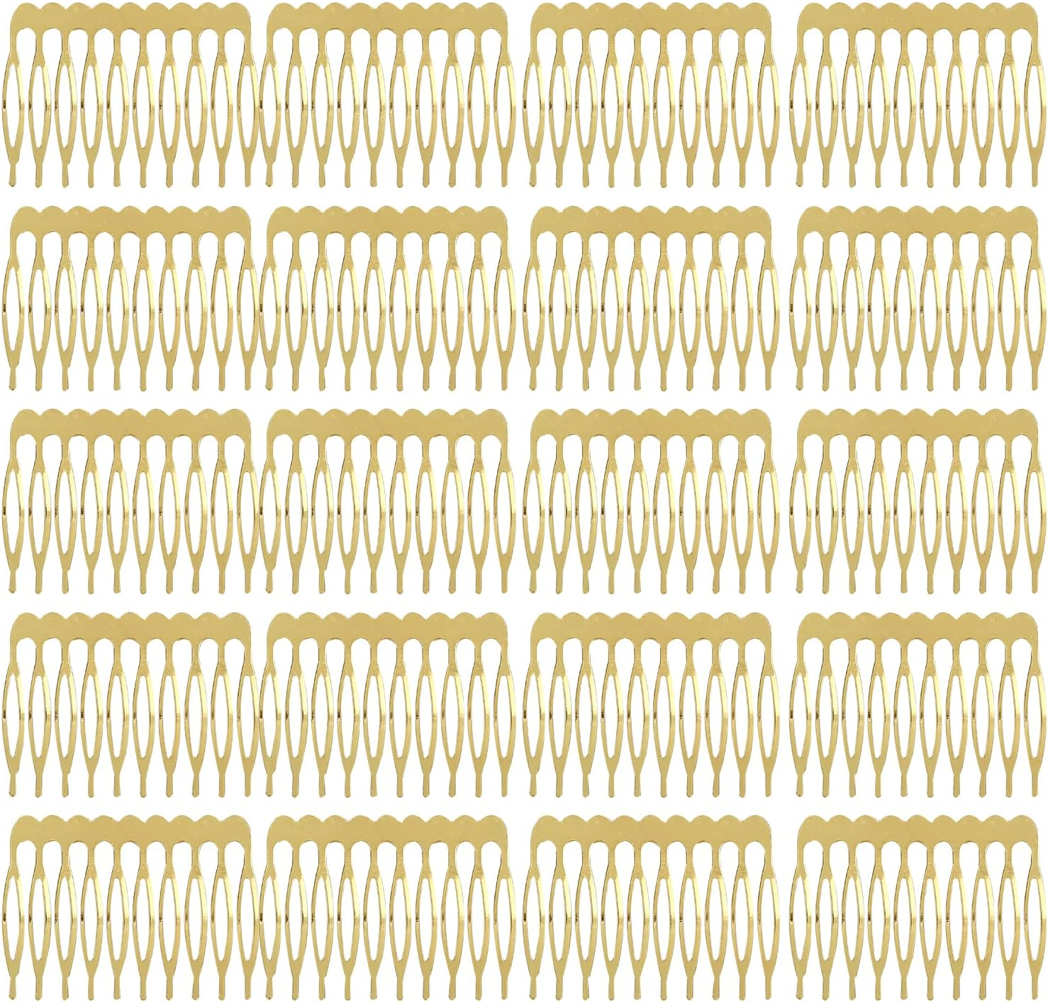 Pack of 20 Bulk 5 10 Teeth Silver Metal Side Hair Combs Plain Blank Craft DIY Wire Sliding Combs Wedding Bridal Veil Combs Decorative Headwear French Twist Updo Clips