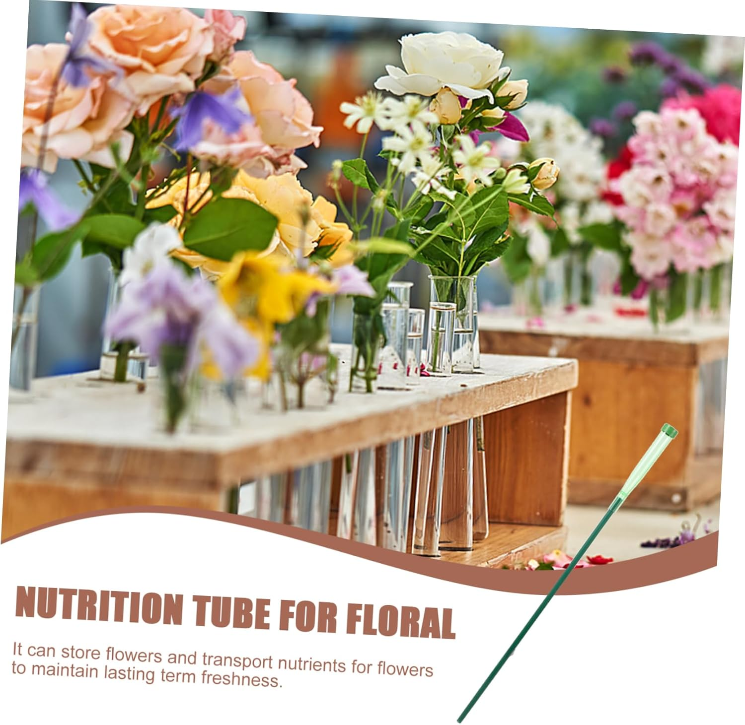 5Sets Flower Water Tubes for Fresh Flowers Culture Tubes Floral Water Vials Plastic Vials Arrangement Tools