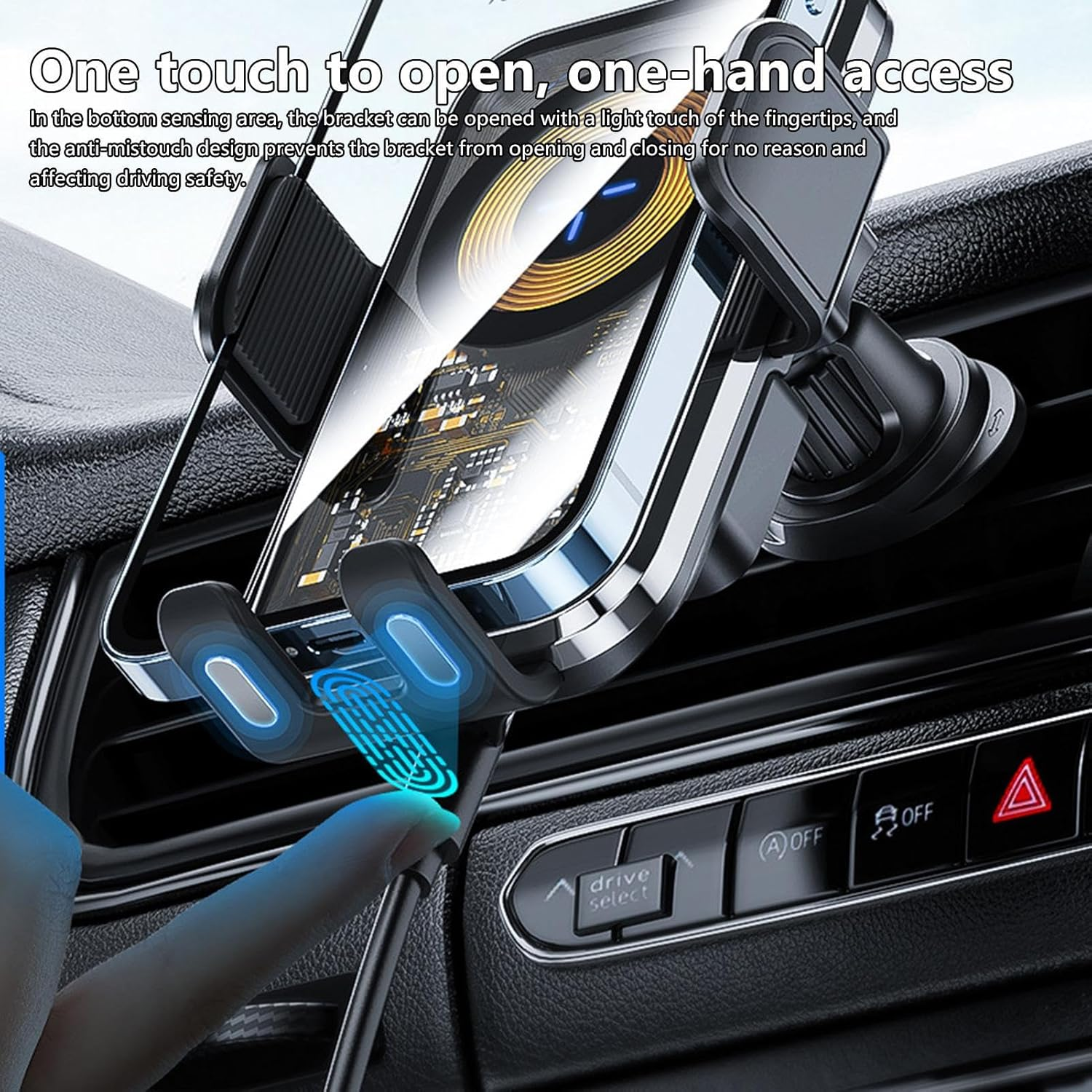 Car Mount Wireless Charger, Fast Charging 15W Car Phone Holder Charger Super Magnetic, Car Mount Bracket with Air Vent and Magnetic Wireless Charging, Hiding Hovering Car Mount Puchen image number 1