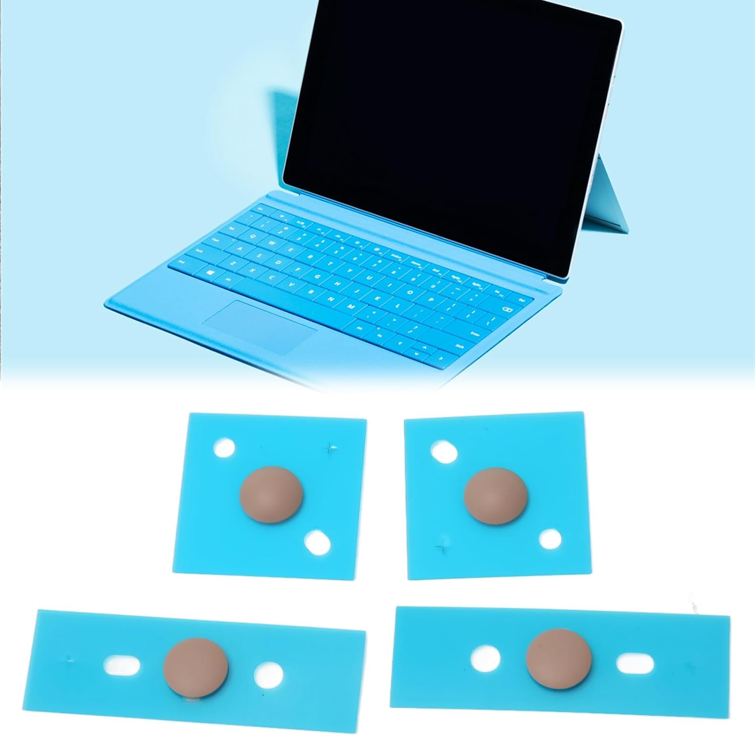 Laptop Bottom Case Feet, anti Slip round Dot Laptop Foot Pads with Installation Tools Kit for Laptop 3Rd, 4Th and 5Th Generation (Rose Gold) - Blue image number 6