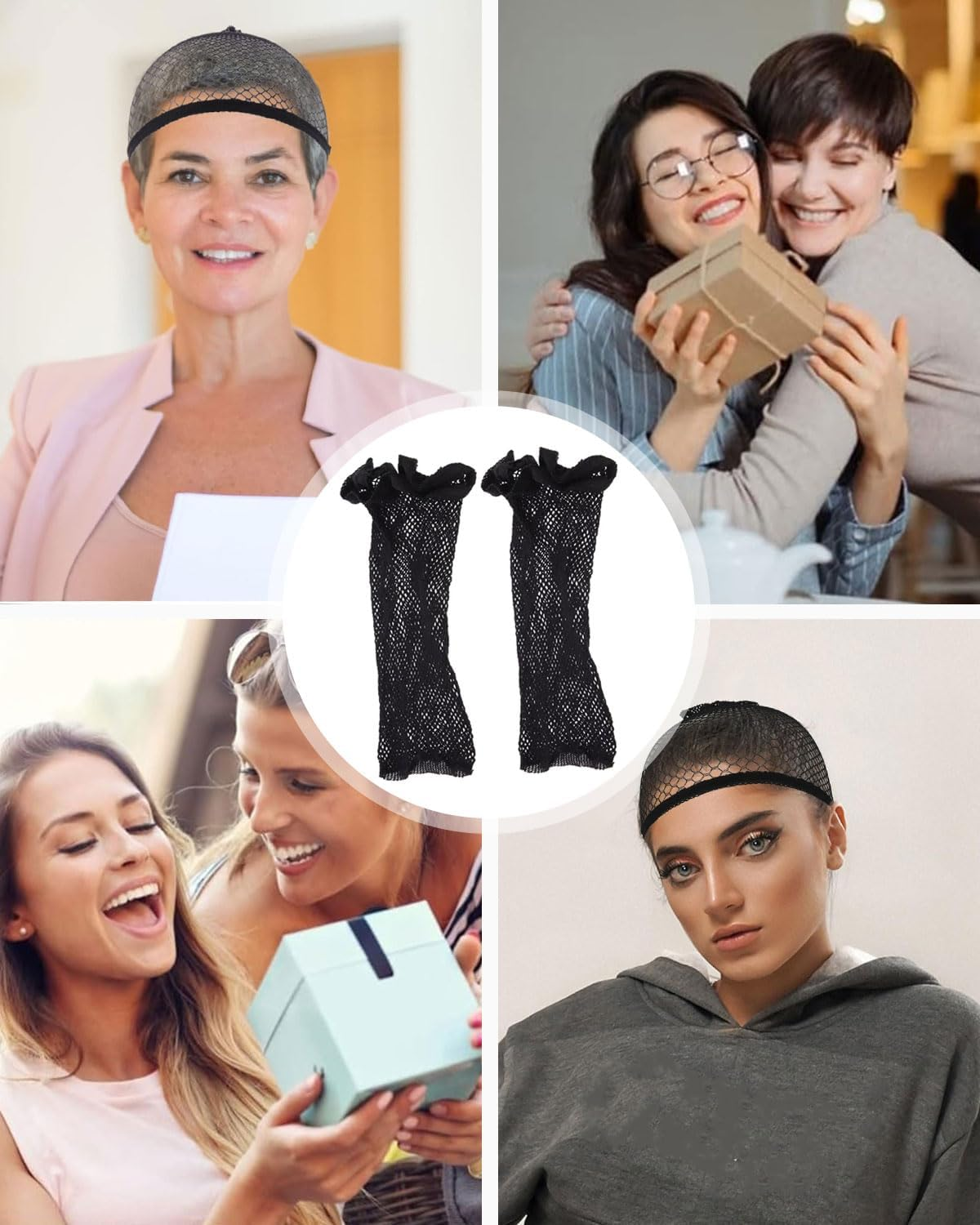 KEMUZ Pack of 2 Hair Net for Wigs, Wig Cap for Long Hair, Wig Accessories, Wig Net Base Cap, Elastic, Wigs Accessories for Parties, Ballet Bun Sleeping Women (Black) image number 2