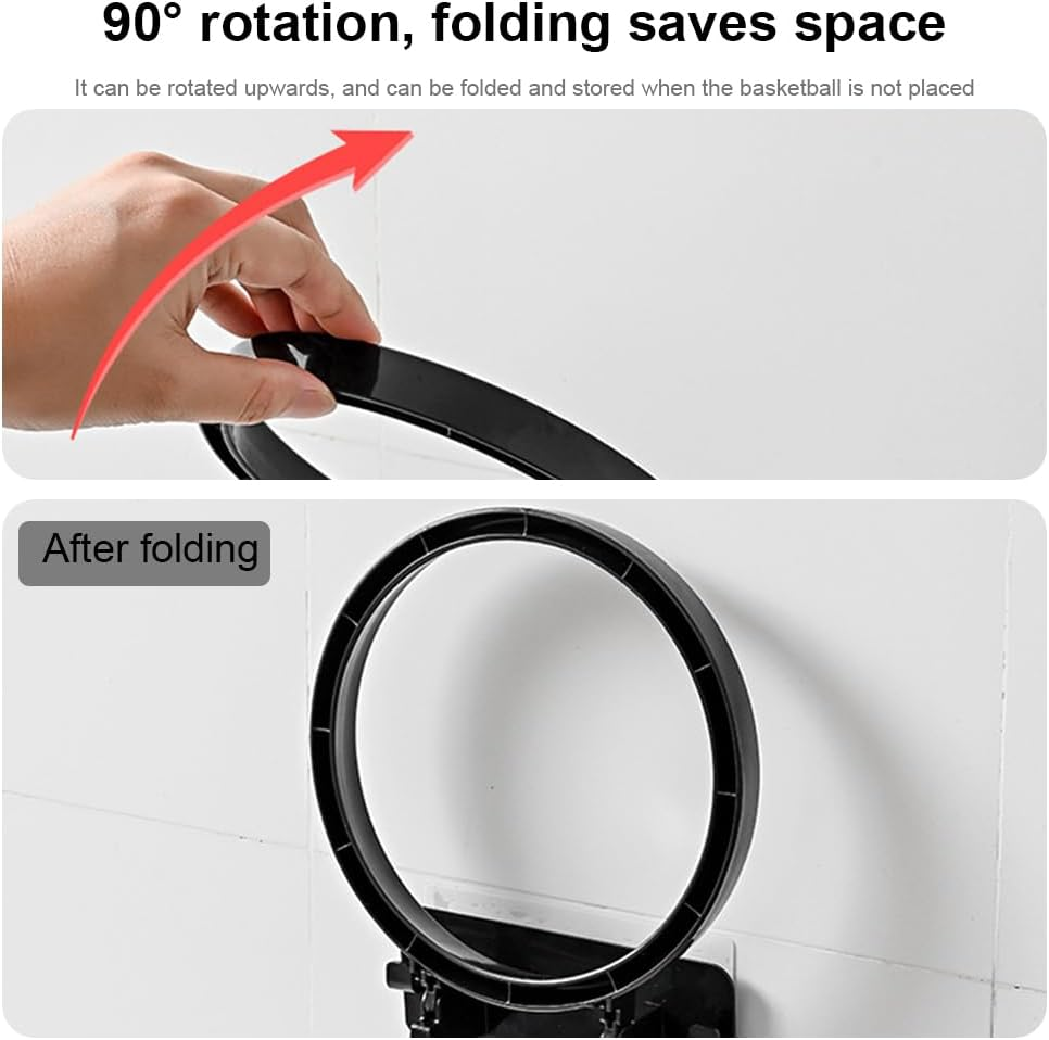 MTSDM Ball Storage Rack, Basketball Holder Wall Mount, Foldable Hoop Hangers Space Saving Hat Display Rack Storage Shelf, Ball Sports Equipment Storage Rack for Room, Living Room Basement Ball Holder image number 4