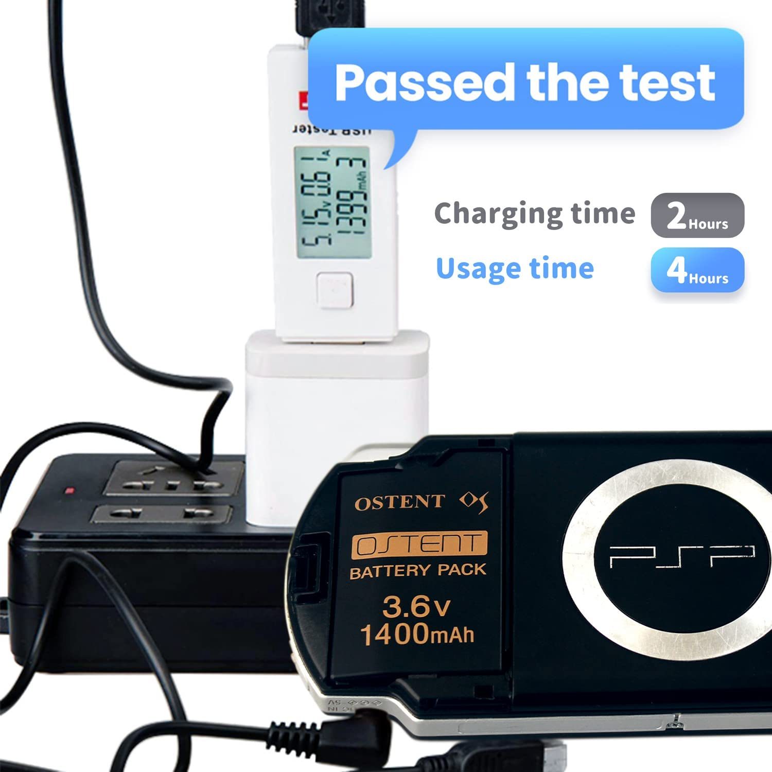 OSTENT Real 1400Mah 3.6V Lithium Ion Li-Ion Polymer Rechargeable Battery Pack Replacement Upgraded Version for Sony PSP 2000/3000 PSP-S280 Console Video Games image number 6