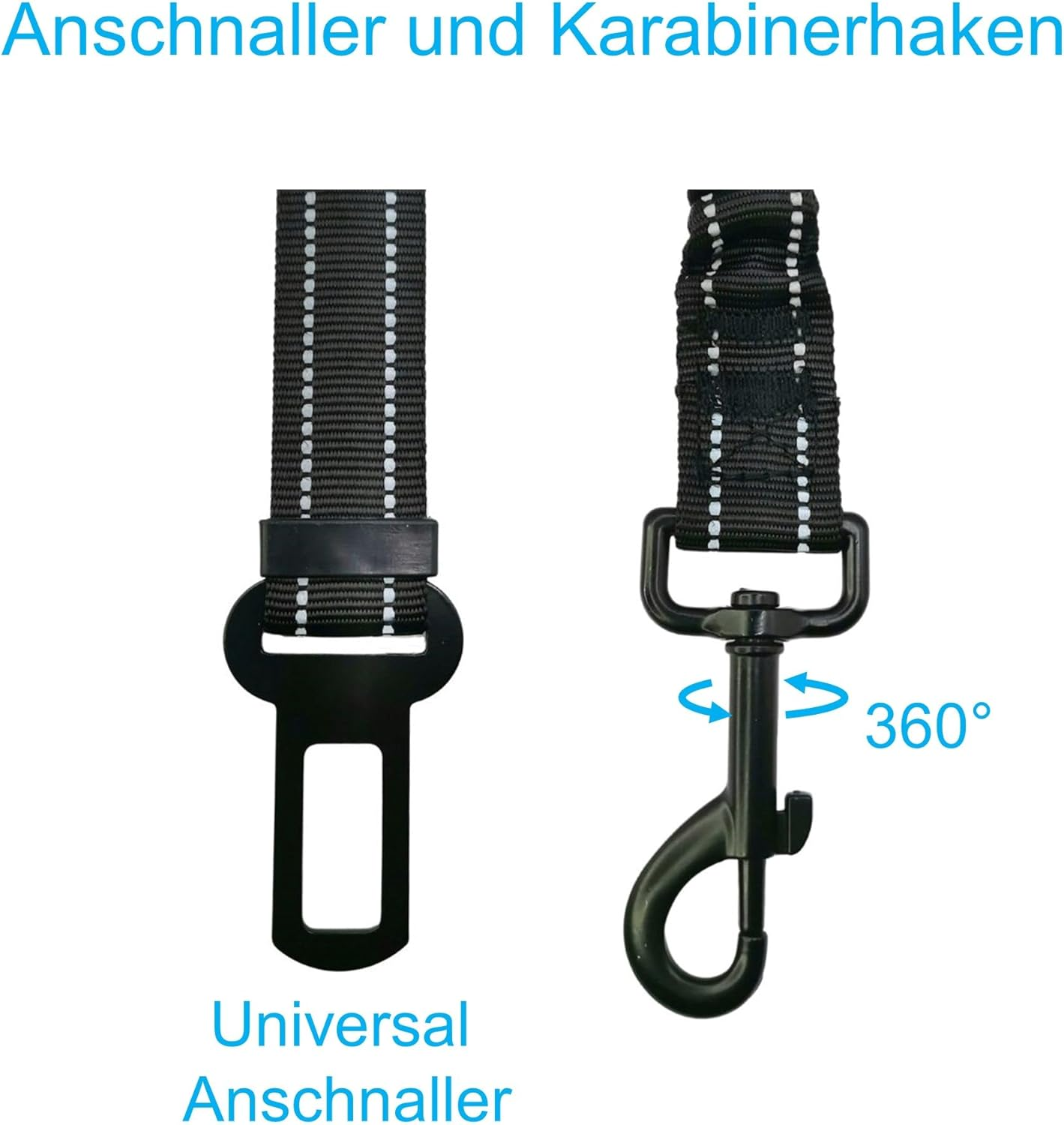 EASERIA Dog Seat Belt for Car, Premium Car Dog Belt, Elastic Dog Seat Belt with Shock Absorption, Adjustable Length 50-72-80 Cm, for Small and Medium Dogs, Blue image number 3