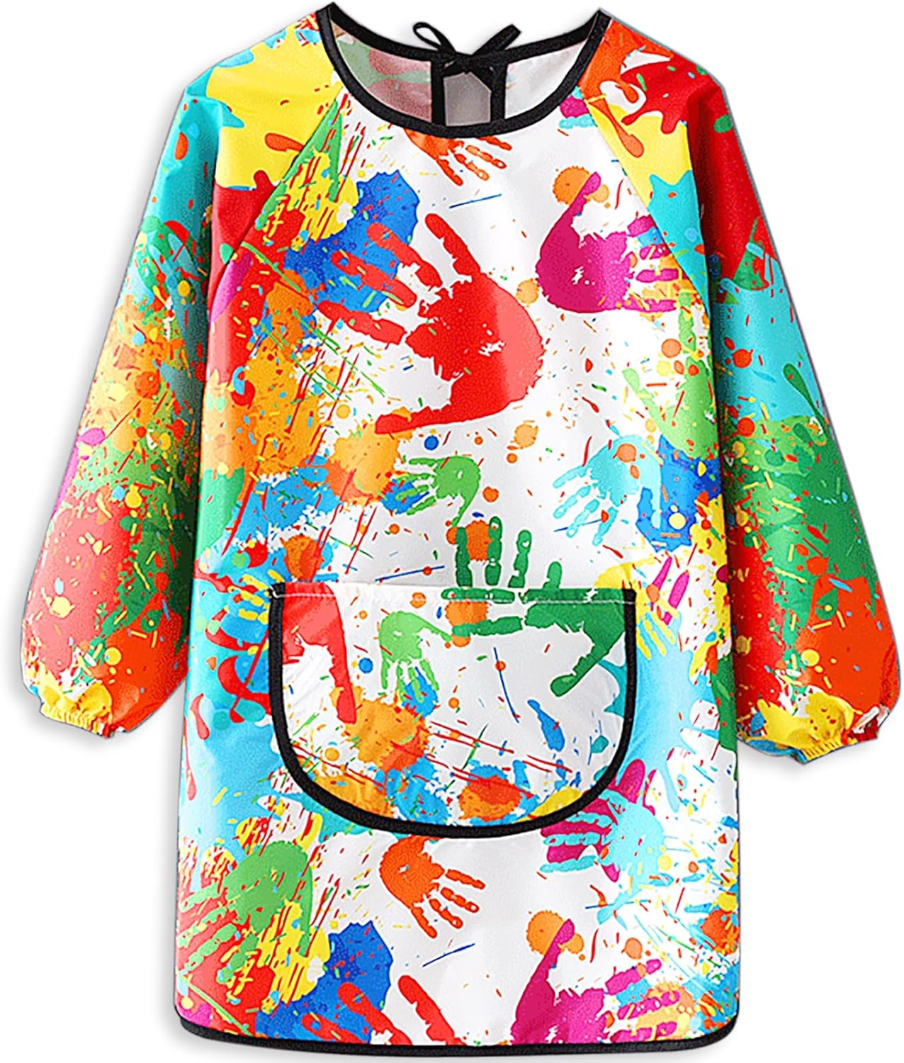 MINIQ Kids Art Smock,Painting Apron for Toddler,Children Artist Smock with Pocket and Long Sleeves,Long Section,Waterproof, Gorgeous Smock, XXL for Age 5-8 image number 6