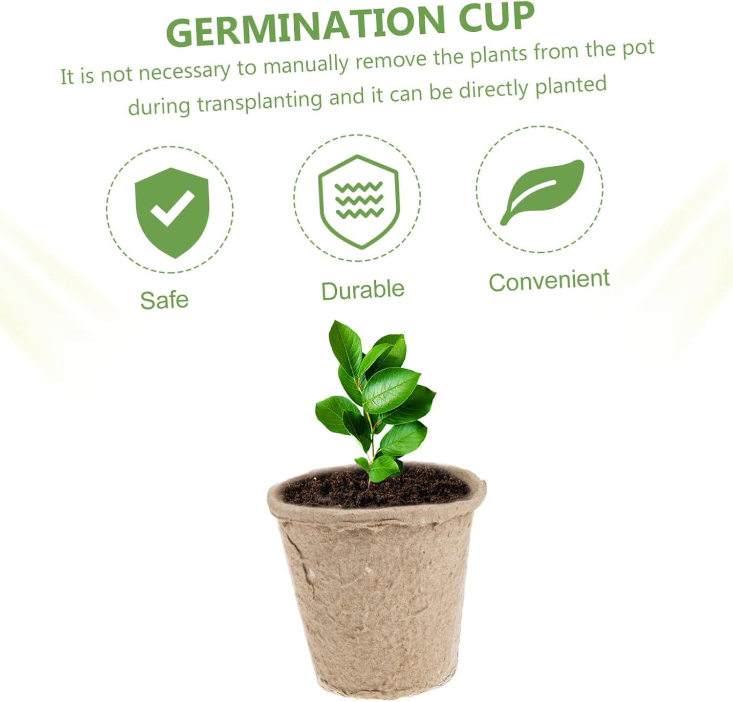 CIYODO 40 Pcs Biodegradable Paper Pulp Nursery Cup round Starter Pots Drainage for Indoor Garden Vegetable Transplanting image number 6