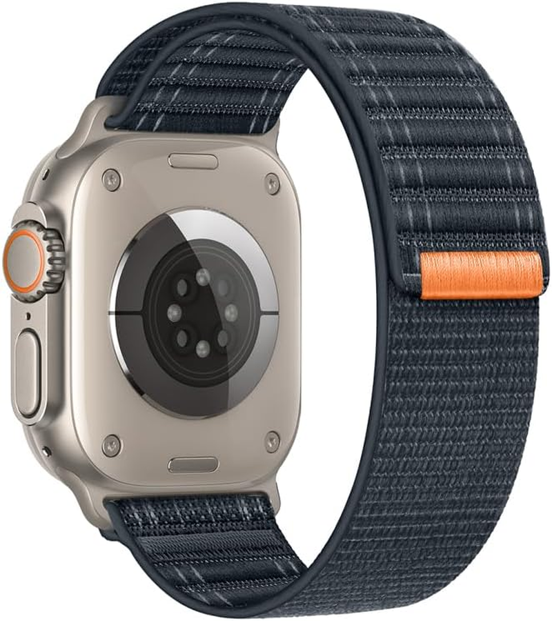 Kompatibel Mit Apple Watch Armband 46/45/44/42/41/40/49Mm, Geflochtenes Uhrenarmband Klettband F&uuml;r Iwatch Serie 10 9 8 7 6 5 4/SE 2/Ultra 2, Stoff Sports Band F&uuml;r Iphone Watch image number 2