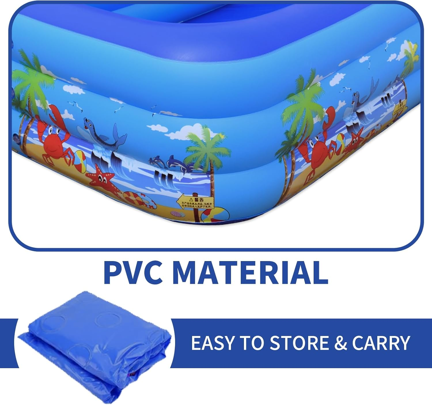 Baiao Inflatable Swimming Pool, Inflatable Swimming Pool for Adults, 78.7" Thickened Family Swimming Pool for Family Day, Outdoor, Garden, Backyard, Summer Water Party(200Cm) image number 4