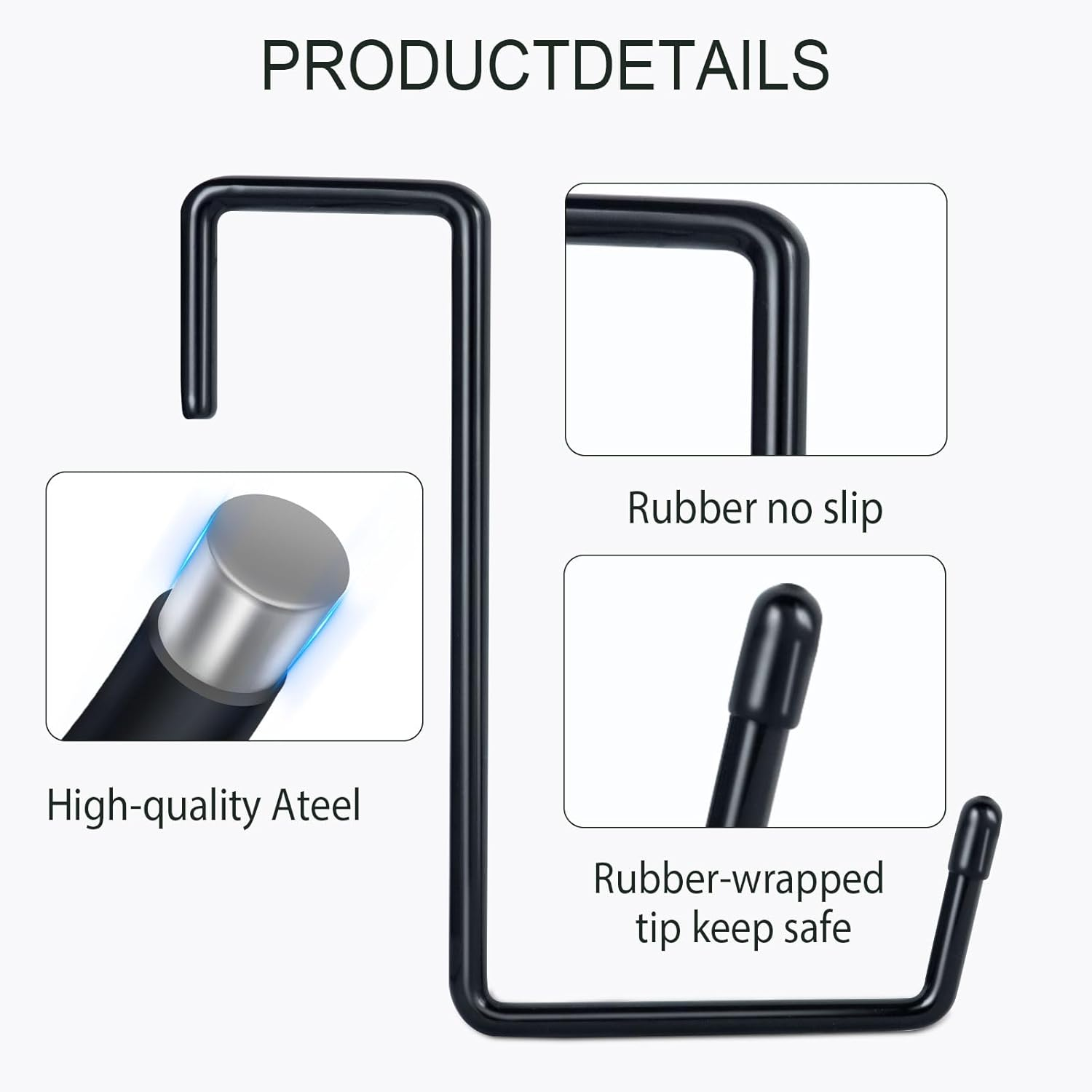 Vinyl Coated Heavy Duty Garage Storage Hanging Hooks (6 Pack) - Rafter Hanger Hooks for Bicycles, Ladders, Fence, Pool Cover, Sport Equipment & More image number 4