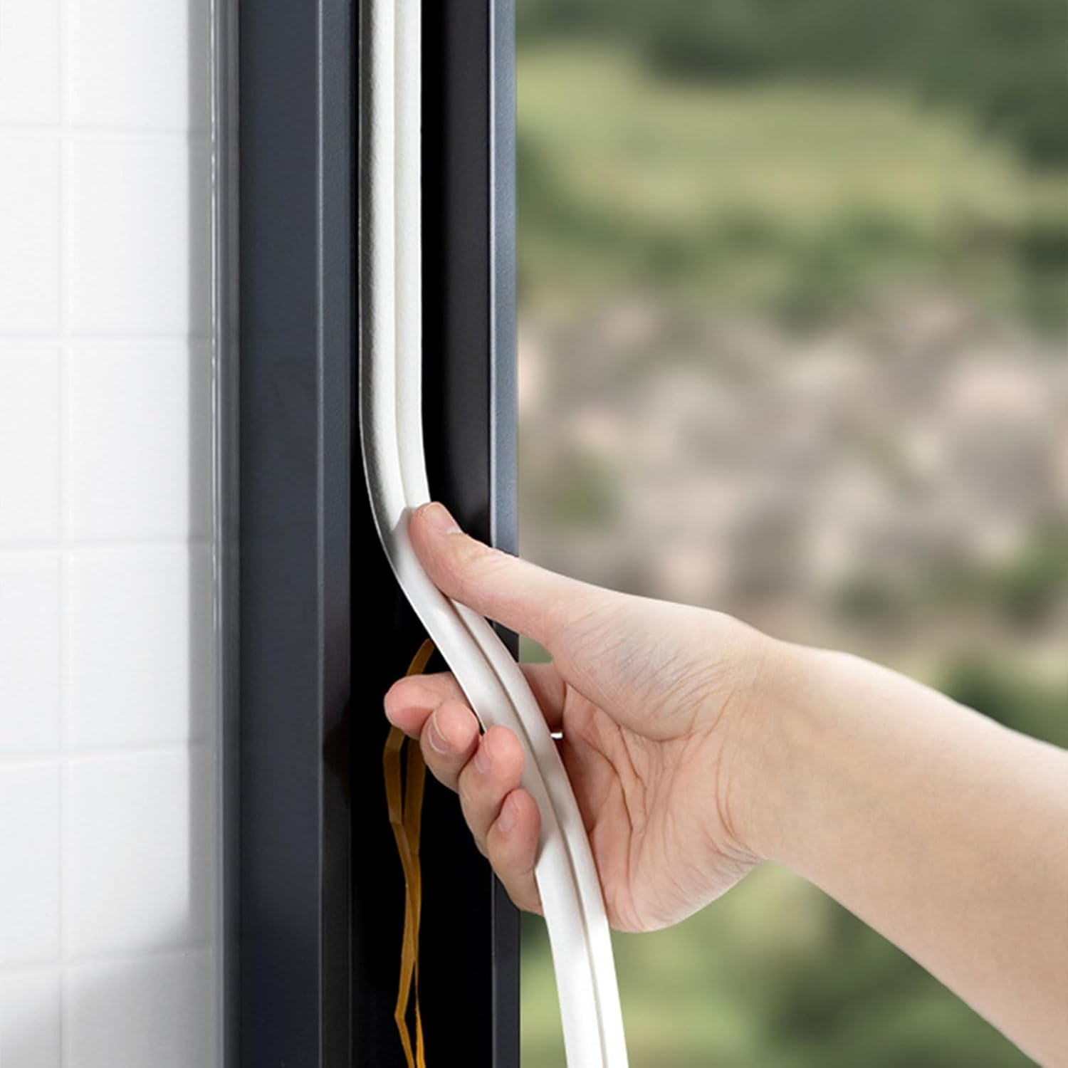 Xolixorium Window Seal Strip - Draft Excluder for Doors, Self Adhesive Weather Strip Door Seal Strip, 20 Feet Insulation Strip Draught Excluder Tape (White) image number 3