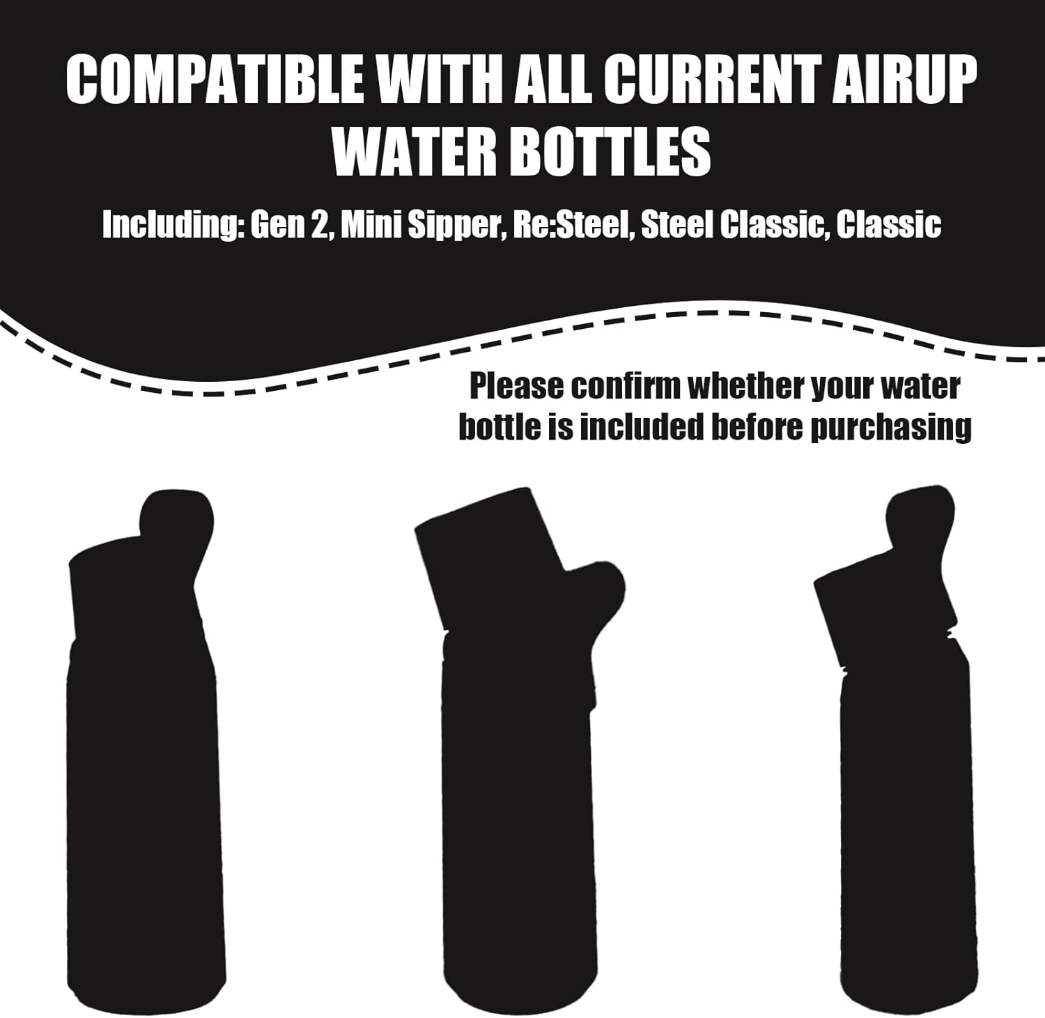 2Pcs Handle Compatible with Air up Water Bottle, Silicone Bottle Handle Fastening Water Bottle Handle Grip Accessories Bottle Handle Belt for Carrying Sports Event School Home (Black, Orange) image number 2