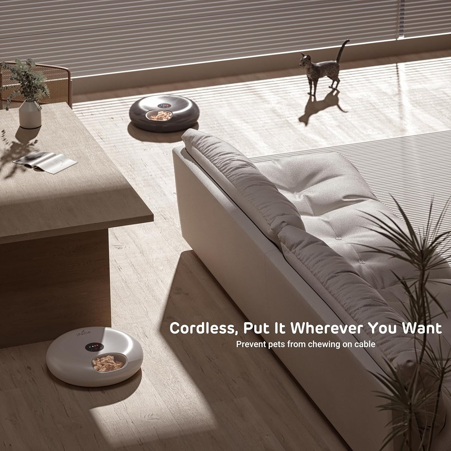 Ipettie Donut Frost Wifi 6 Meal Automatic Cat Food Dispenser with App Control, Dry & Wet Food Automatic Cat Feeder, Smart Dog Feeder with Two Ice Packs, Programmable Timer, Holds 6 X &frac12; Lb. of Food