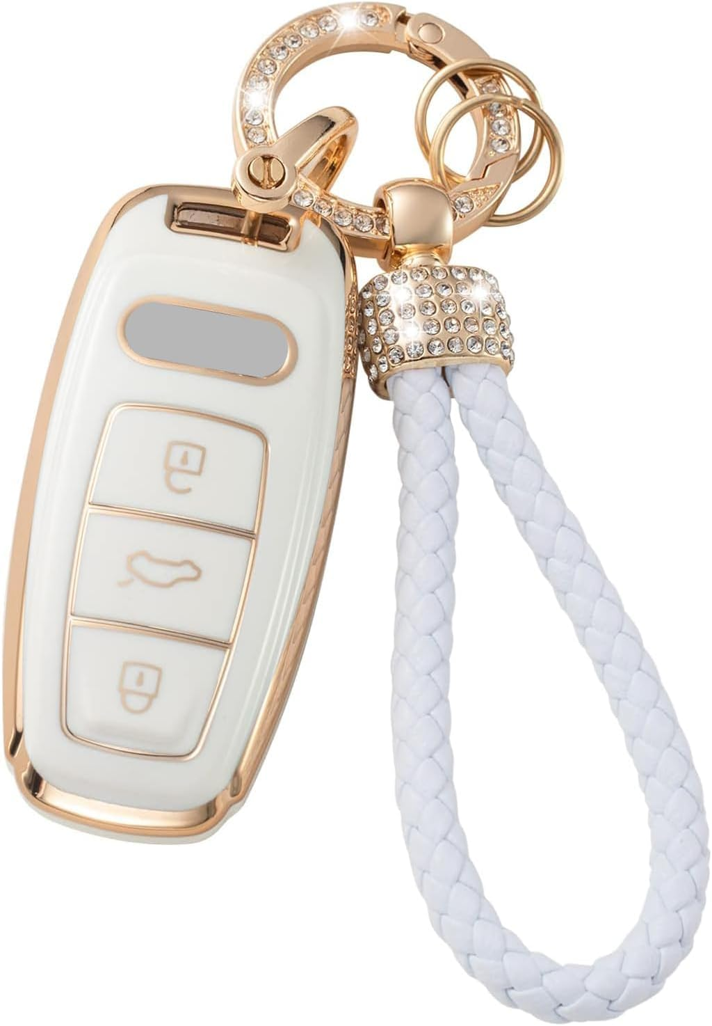 Gematay for Acura Key Fob Cover with Keychain Lanyard, Soft TPU Key Case Protection Compatible with Acura CDX RDX RLX NSX TLX TLX-L Smart Remote Key Holder