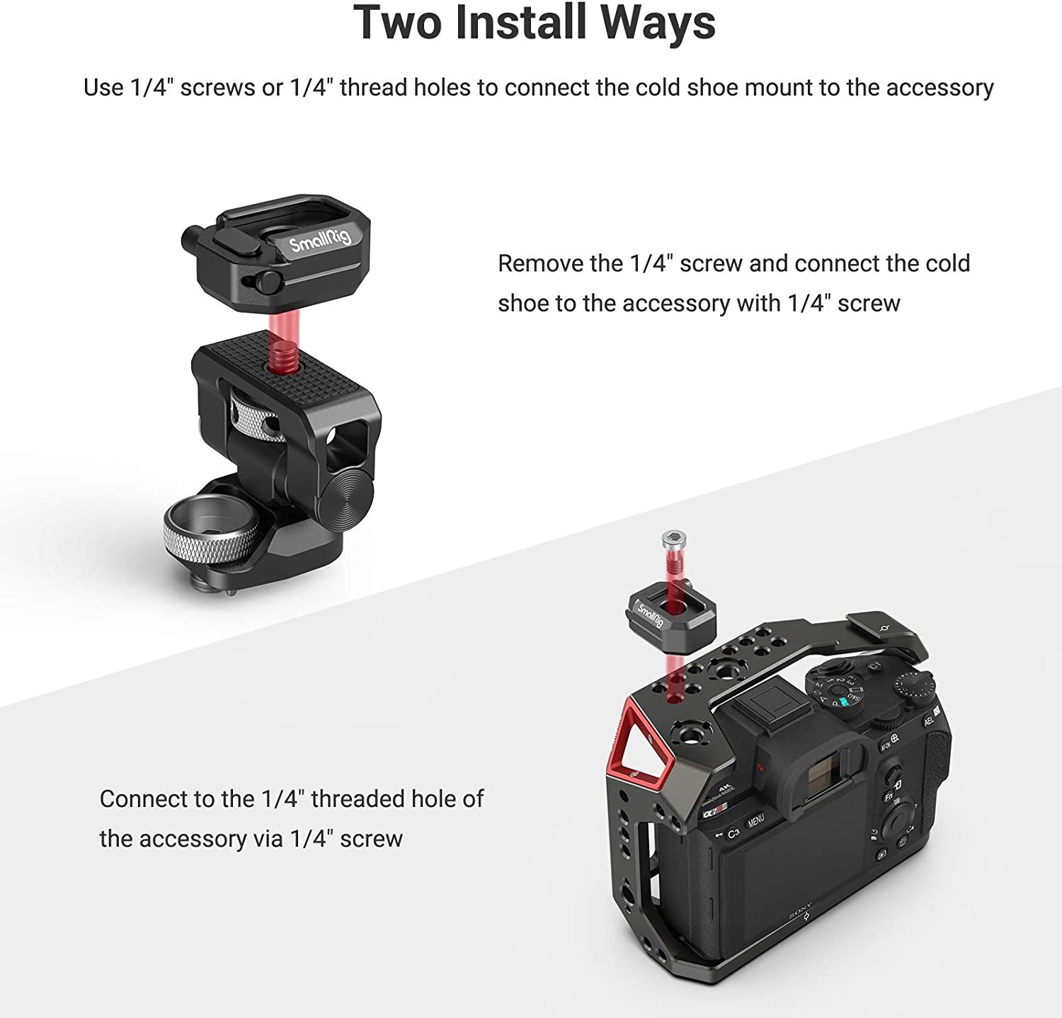 Smallrig Multi-Functional Cold Shoe Mount with Safety Release One Screw Lock- 2797 image number 3