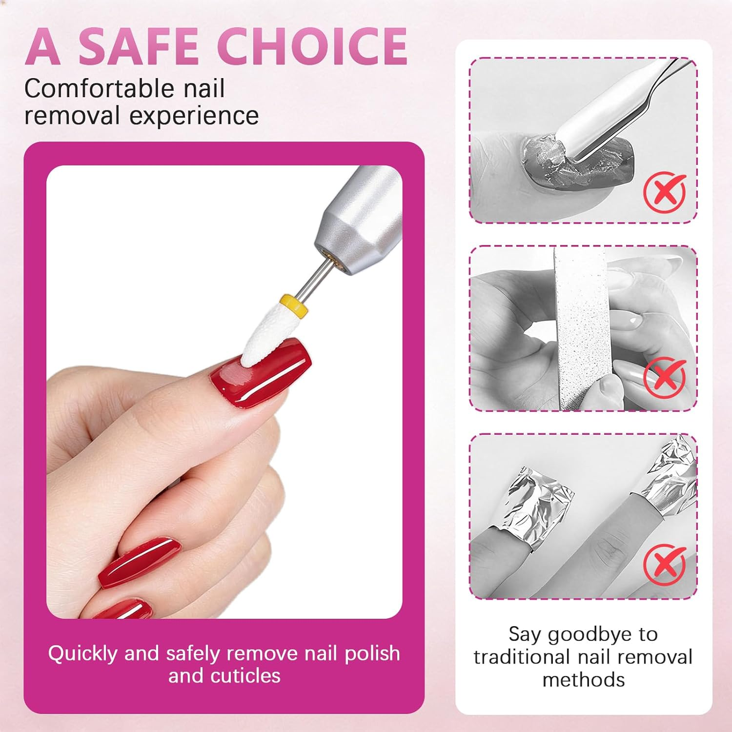 Pack of 21 Nail Cutter Bits, Diamond and Ceramic Cutter Nail Bit for Gel Nails 3/32 Inch Electric Nail Cutter Bits Set Nail Cutter Attachments Piece Nail Drill Set for Manicure and Pedicure image number 5