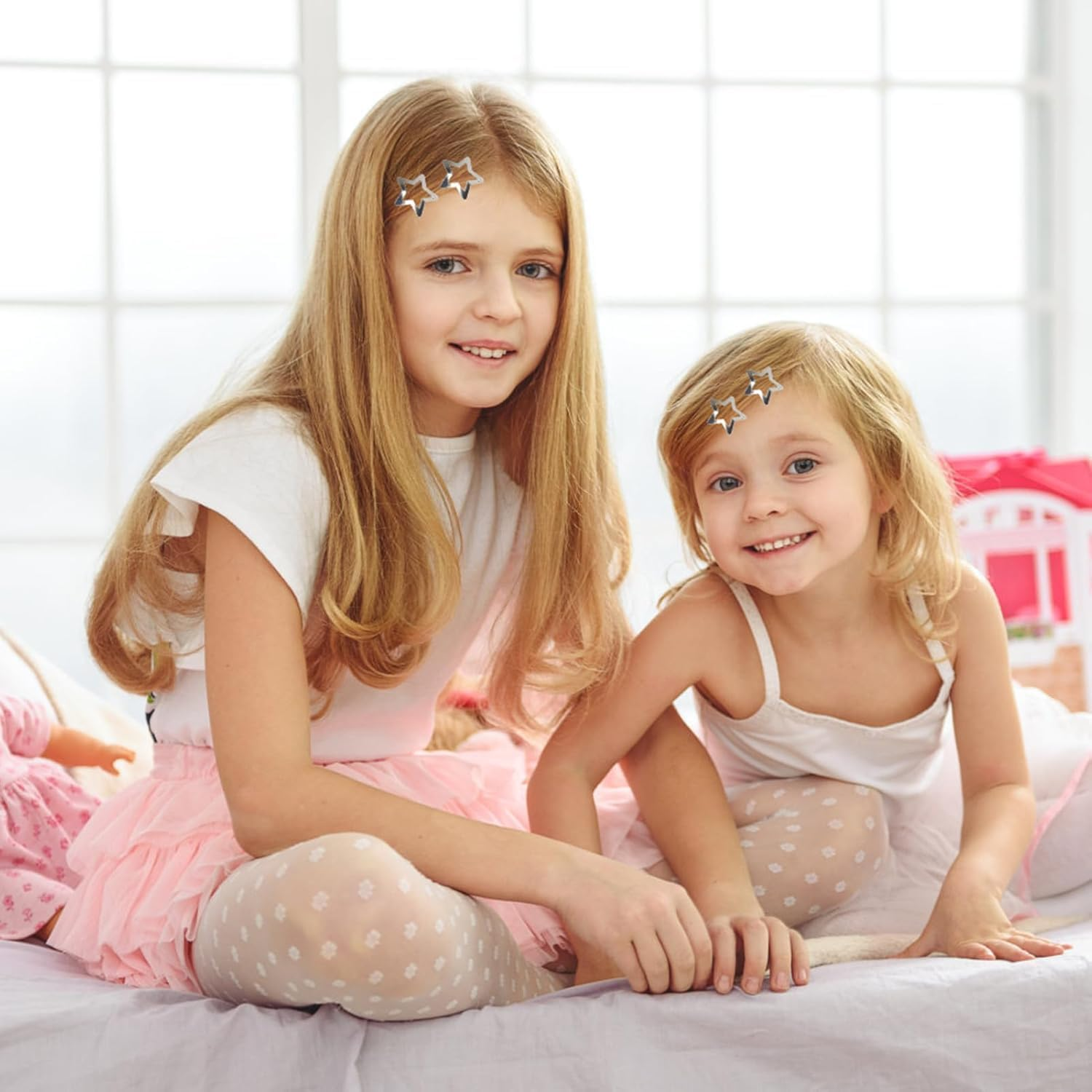 A Set of 12 Star Hair Clips Silver 2 Sizes Y2K Suitable for Women and Girls Hair Accessories Anti-Slip image number 5