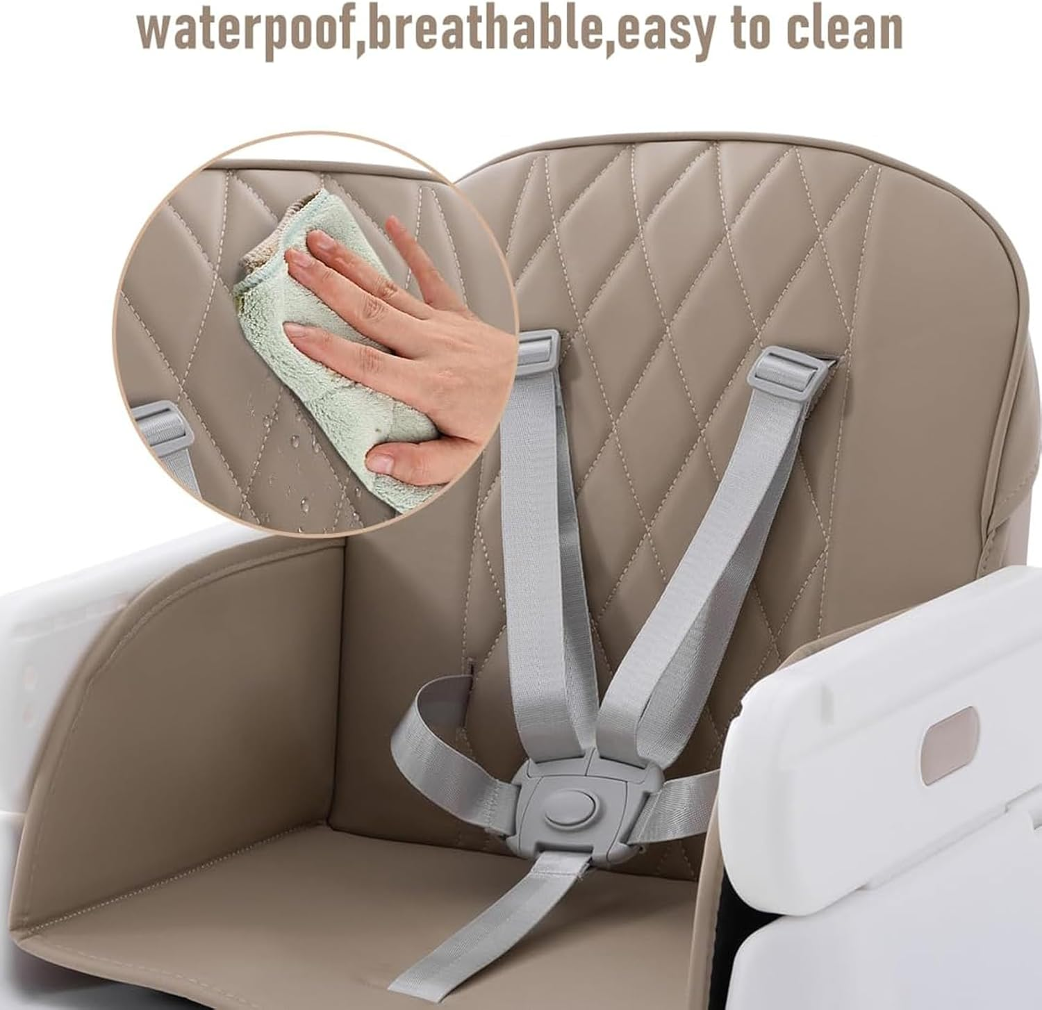 3 in 1 Baby High Chair, Adjustable Convertible Toddlers Feeding Booster for Eating, White 67 * 60 * 90CM image number 1