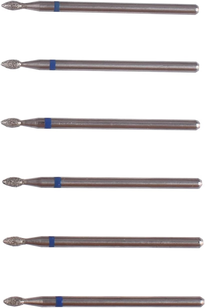 MZCMSL 6Pcs Small Flame Cuticle Bits, Pro Diamond Nail Drill Bits for Nail Prep, 3/32 Shank Electric Nail Tool image number 6