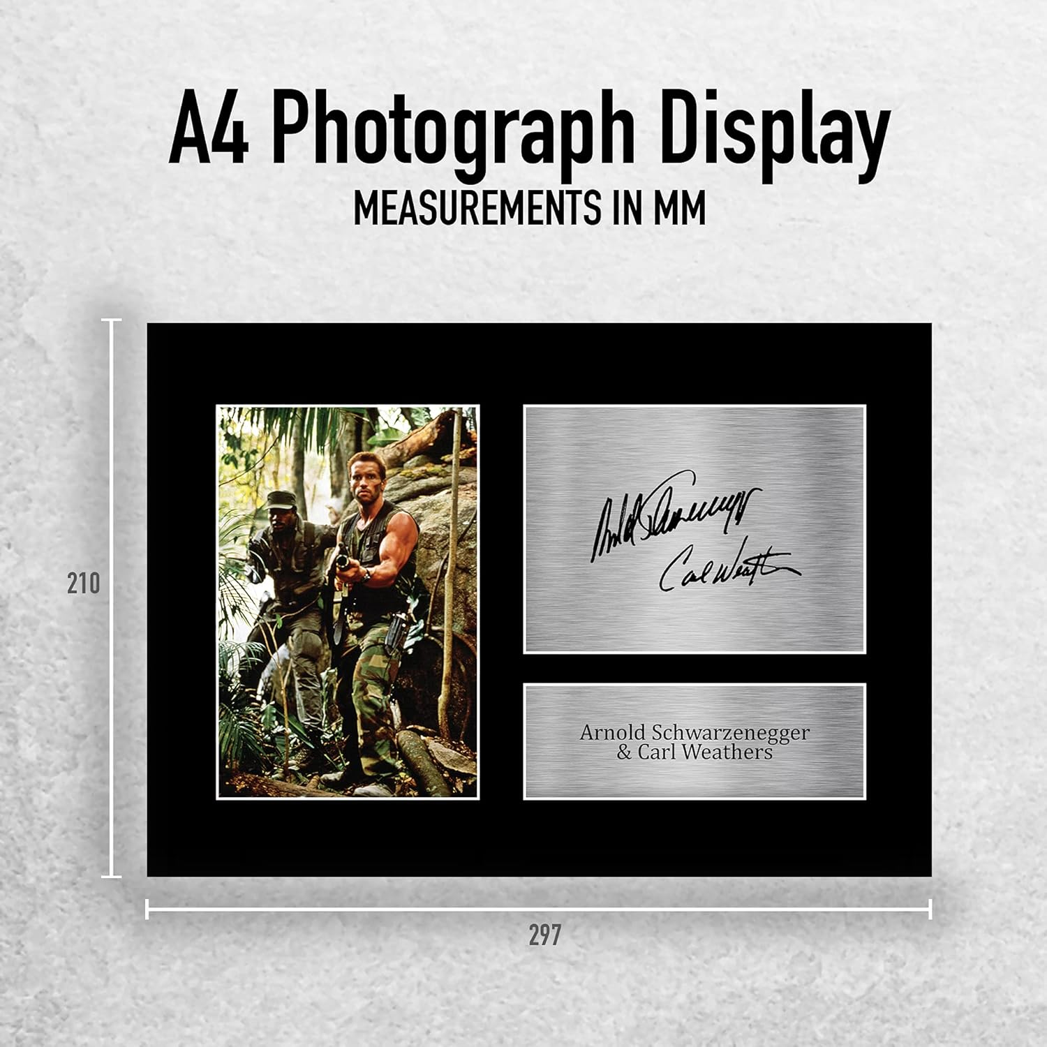 HWC Trading A4 Arnold Schwarzenegger & Carl Weathers Predator Gifts Printed Signed Autograph Picture for Movie Memorabilia Fans image number 2