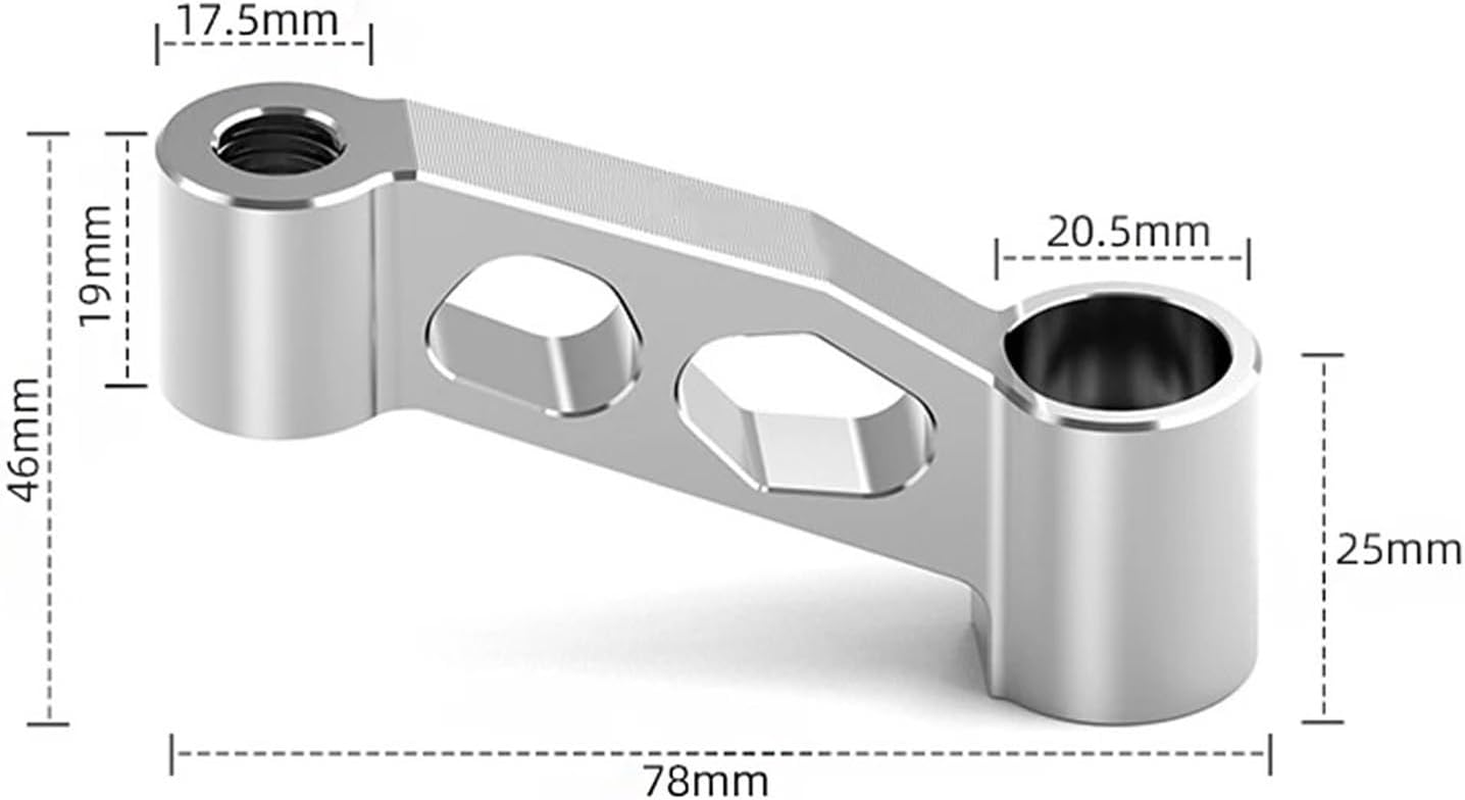 Rearview Mirror Mounting Bracket Universal Parts 8MM 10MM Motorcycle Rearview Mirror Extension Adapter Extension Adapter(02 Silver)