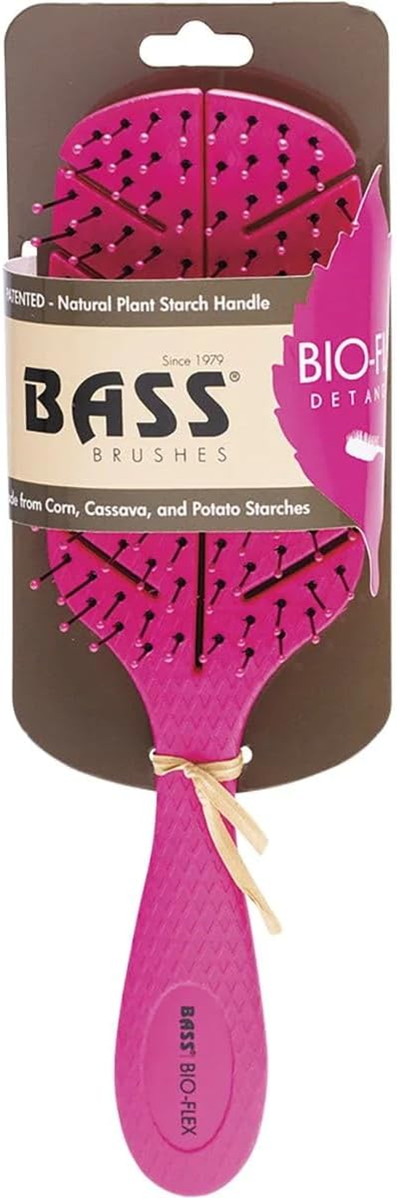 BASS BRUSHES Bio-Flex Detangler Hair Brush - 1 (Pink)