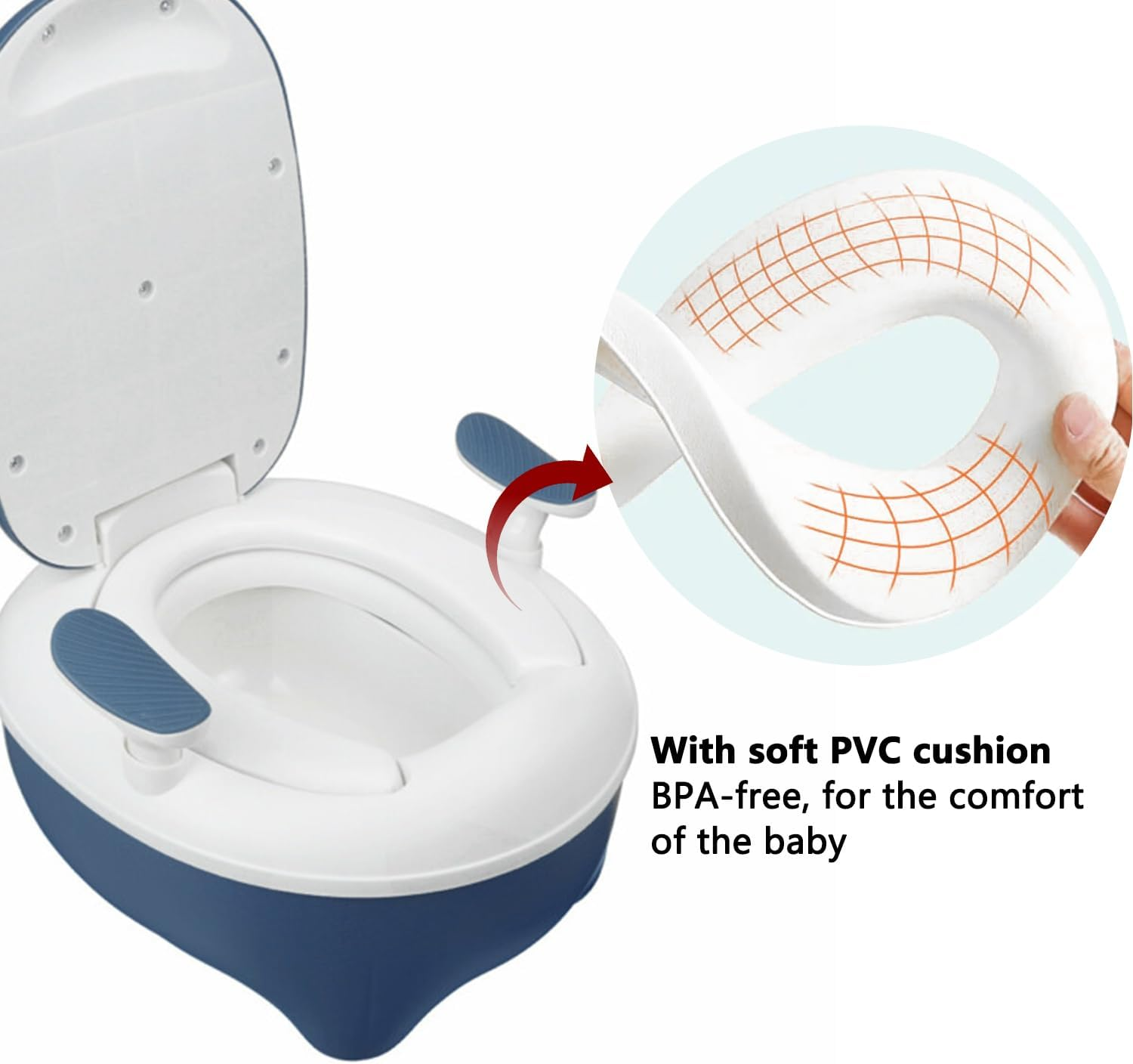 Potty Training Toilet Seat, Foldable Potty, Portable Potty Seat for Toddler in Travel & Indoor, Detachable Potty Chair for 1-12 Years